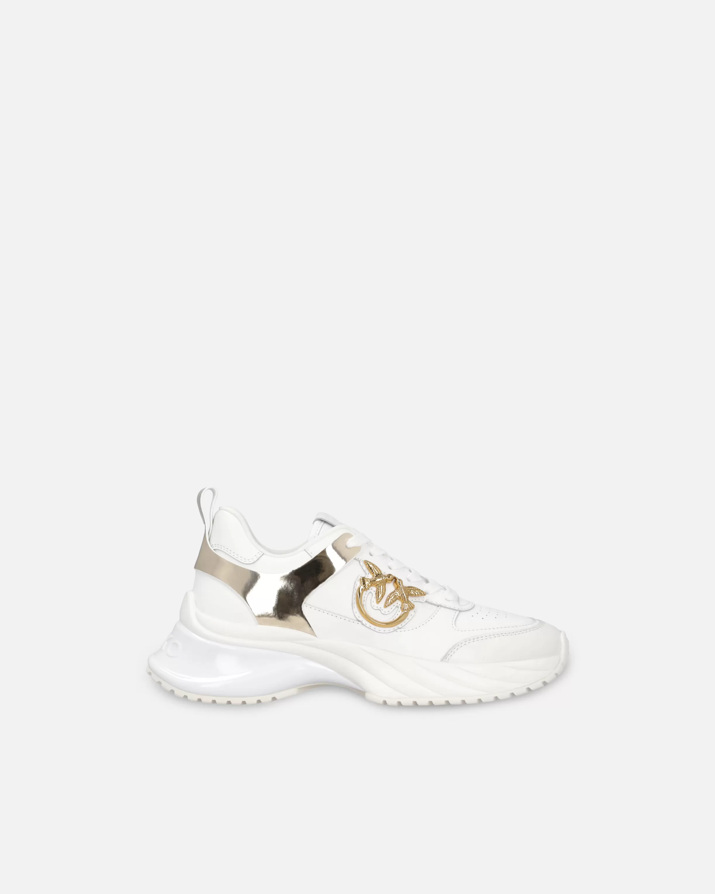 PINKO Ariel leather-effect sneakers with mirror detailing