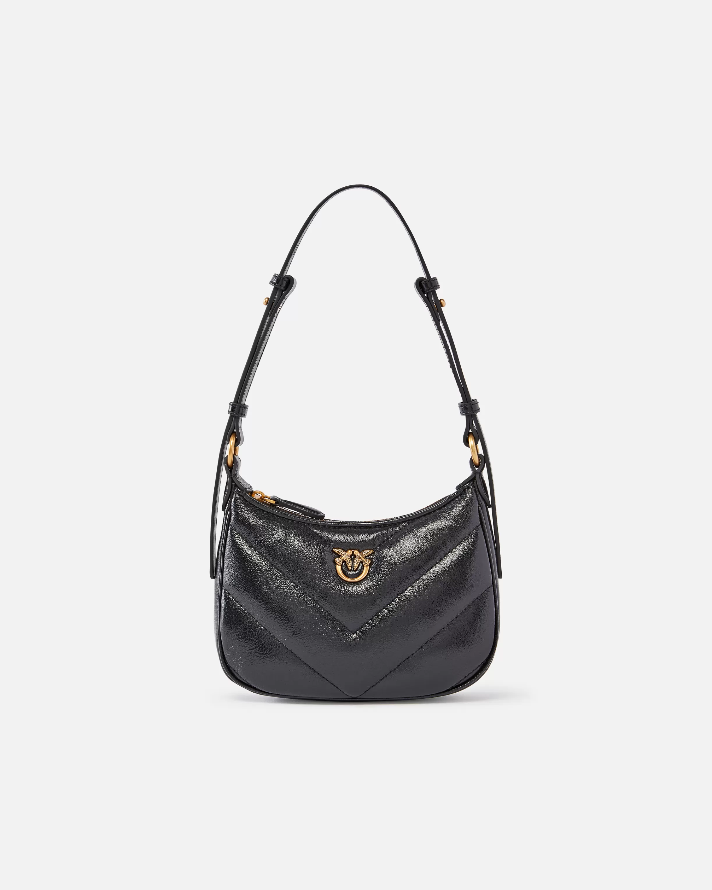 PINKO Baby half-moon shape shoulder bag in laminated leather