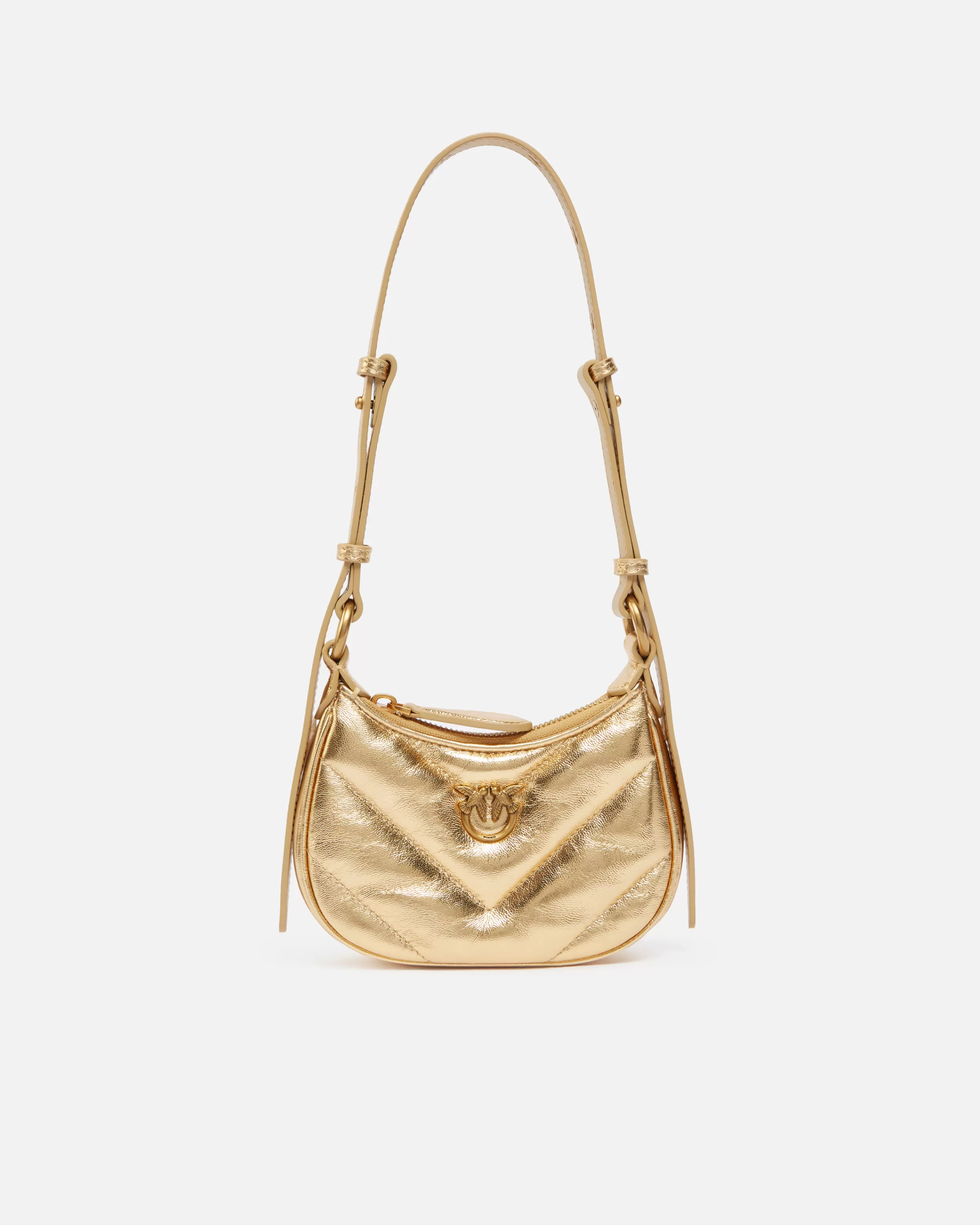 PINKO Baby half-moon shape shoulder bag in laminated leather