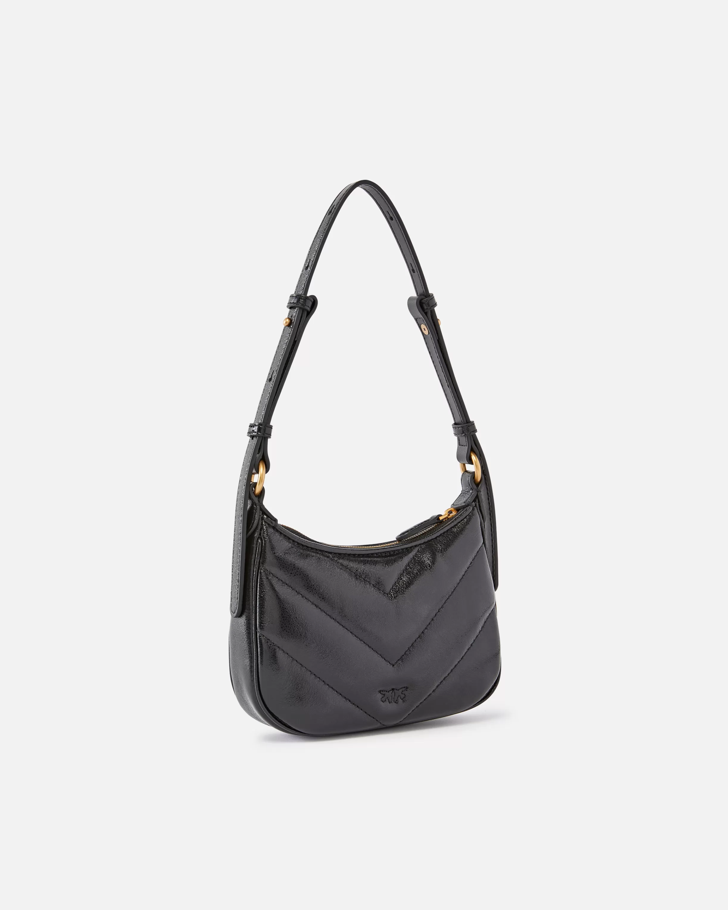 PINKO Baby half-moon shape shoulder bag in laminated leather