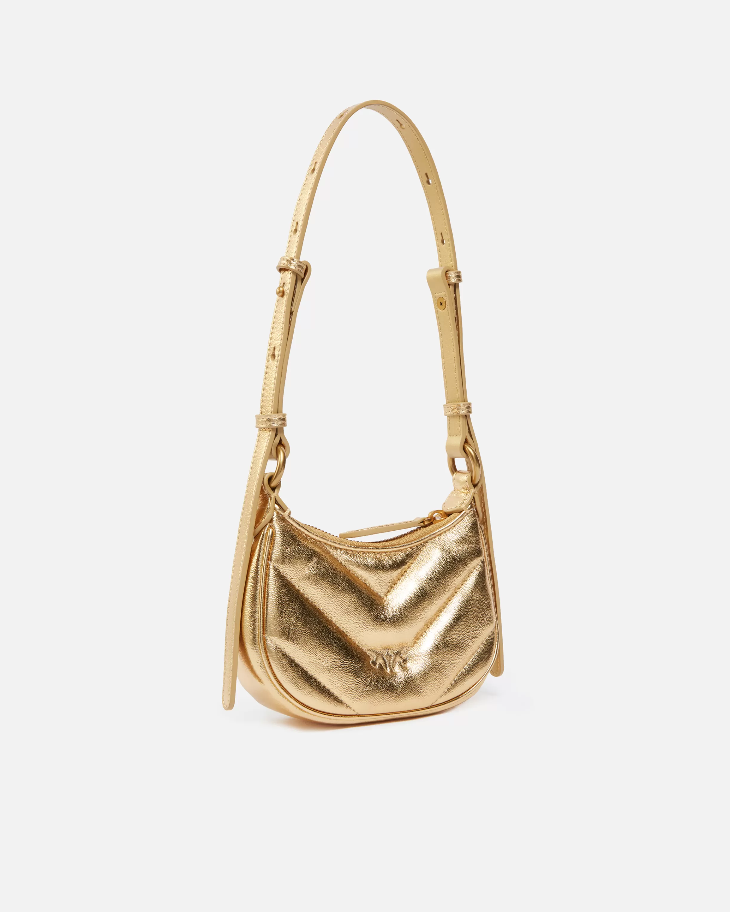 PINKO Baby half-moon shape shoulder bag in laminated leather