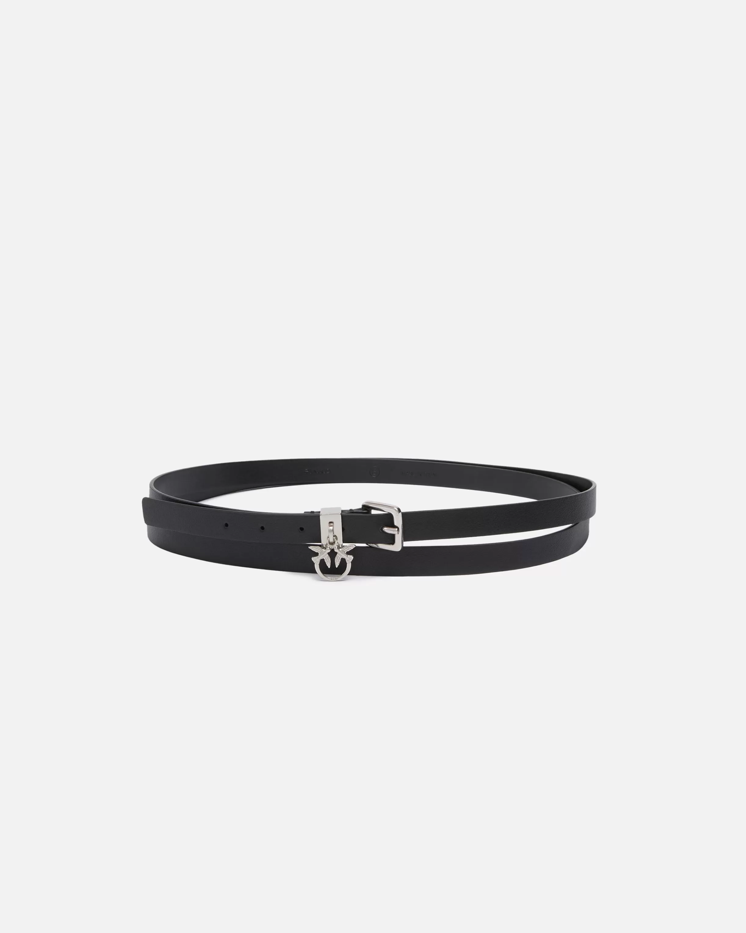 PINKO Belt with Love Birds charm-adorned loop, 1.5cm