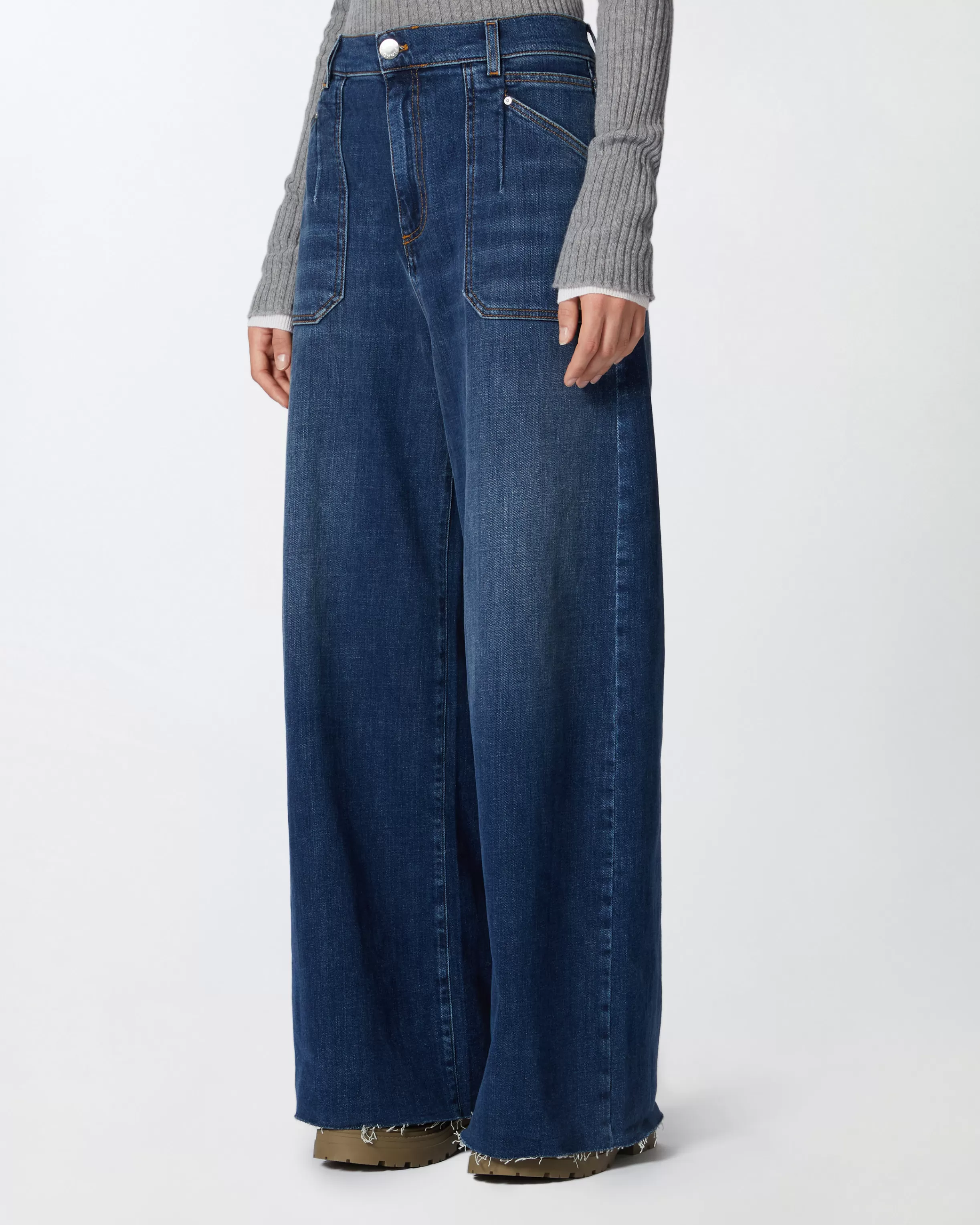 PINKO Blue denim baggy jeans