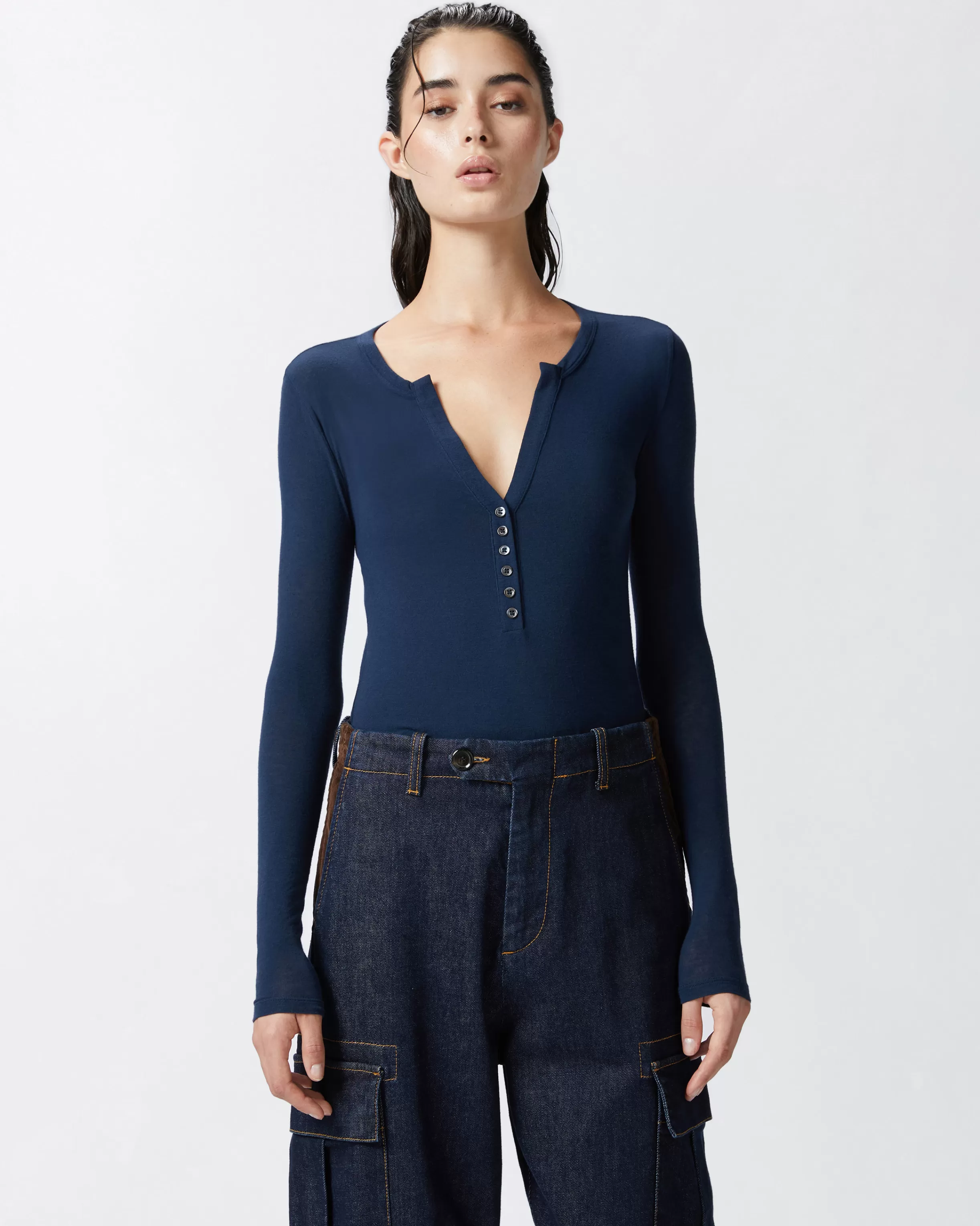 PINKO Cashmere-blend Henley sweater with buttons