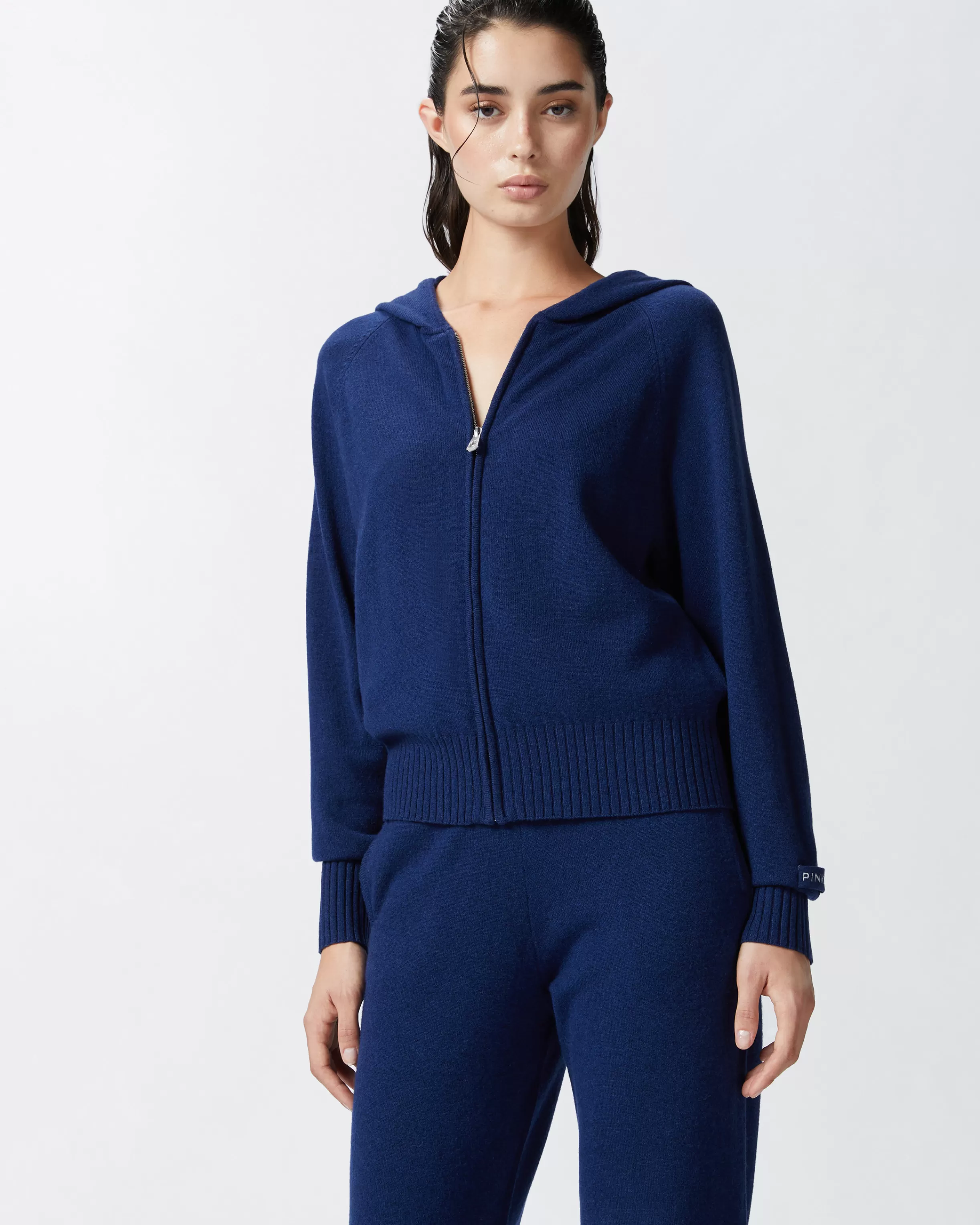 PINKO Cashmere-blend hoodie with zip