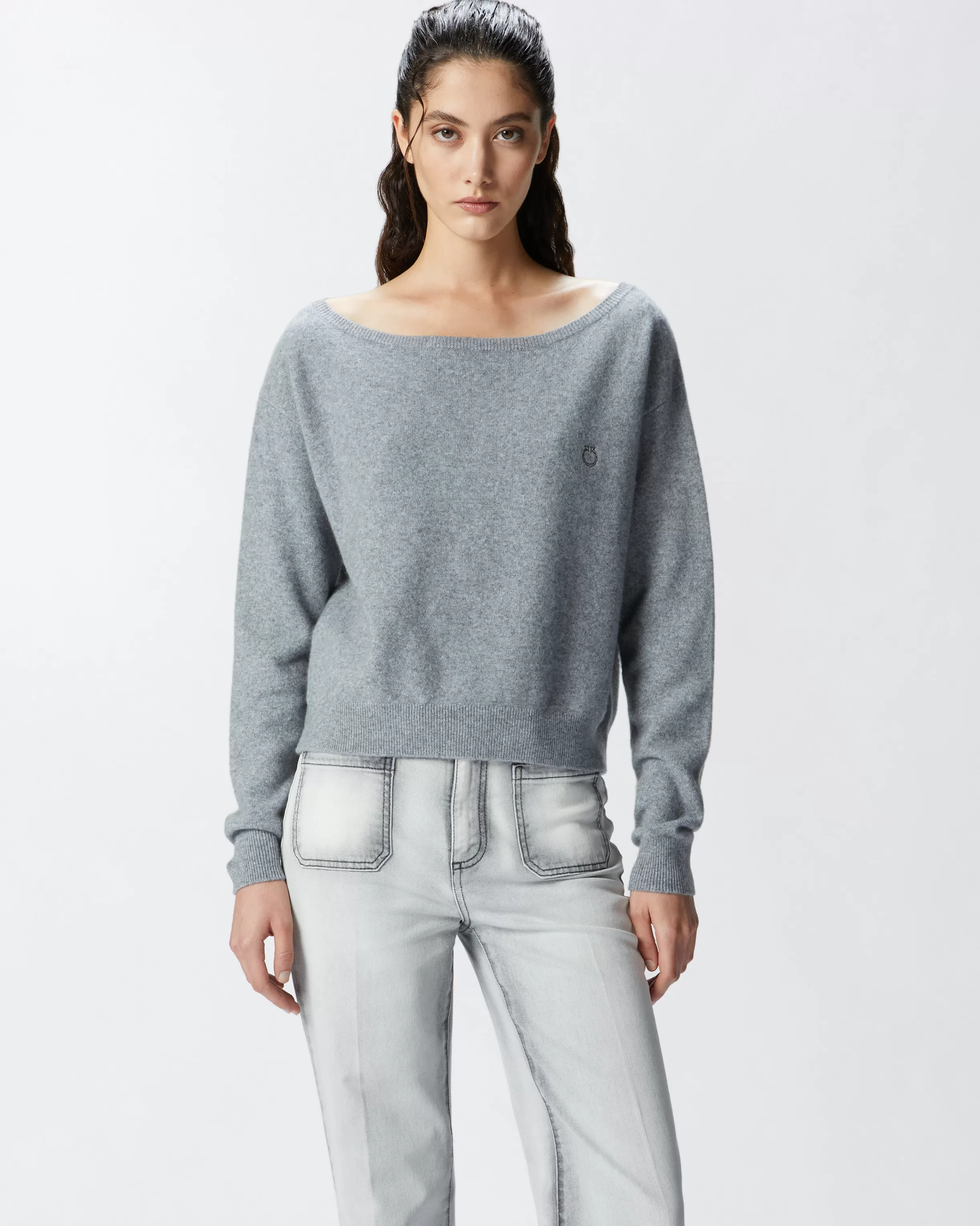 PINKO Cashmere-blend sweater with embroidered logo