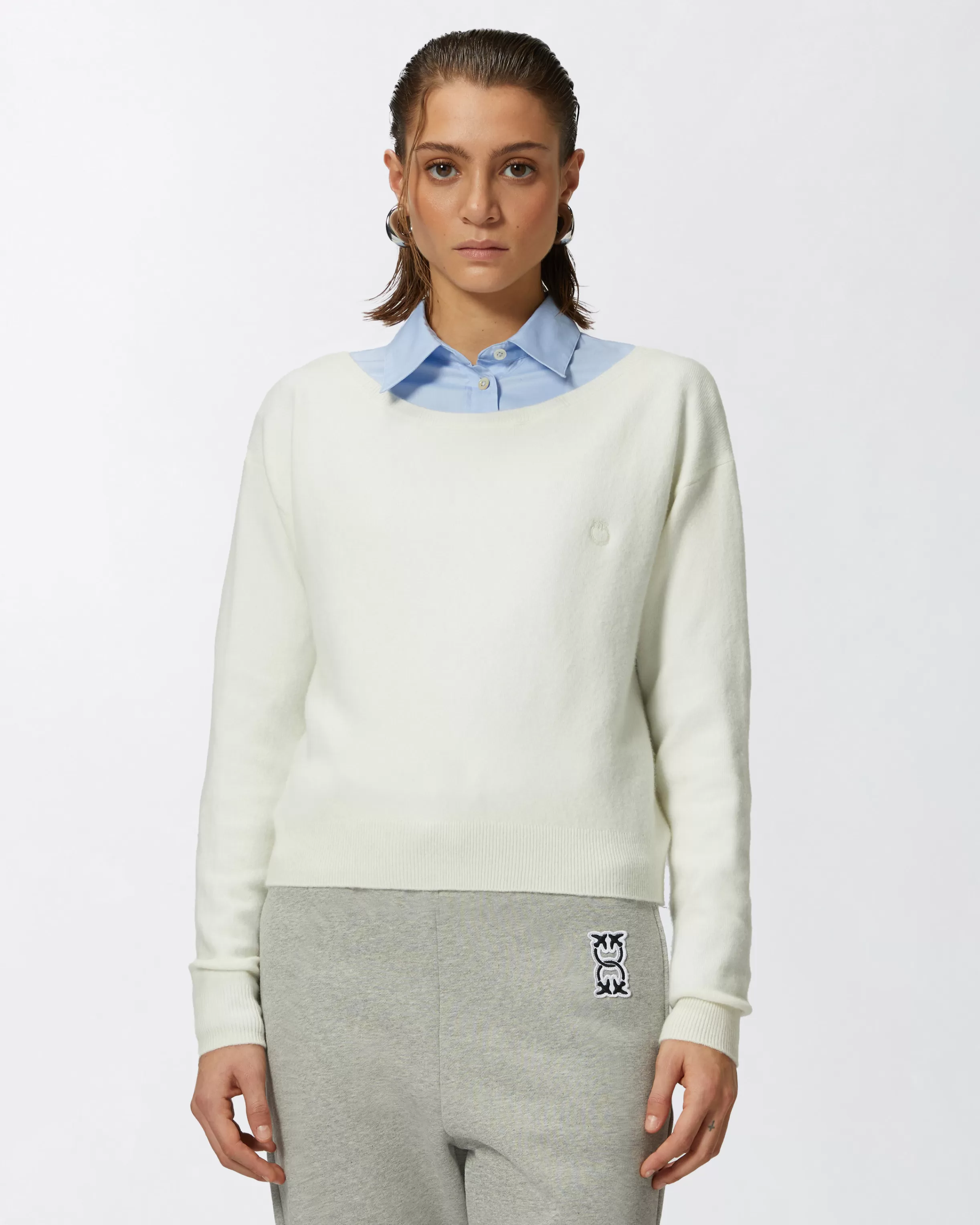 PINKO Cashmere-blend sweater with embroidered logo