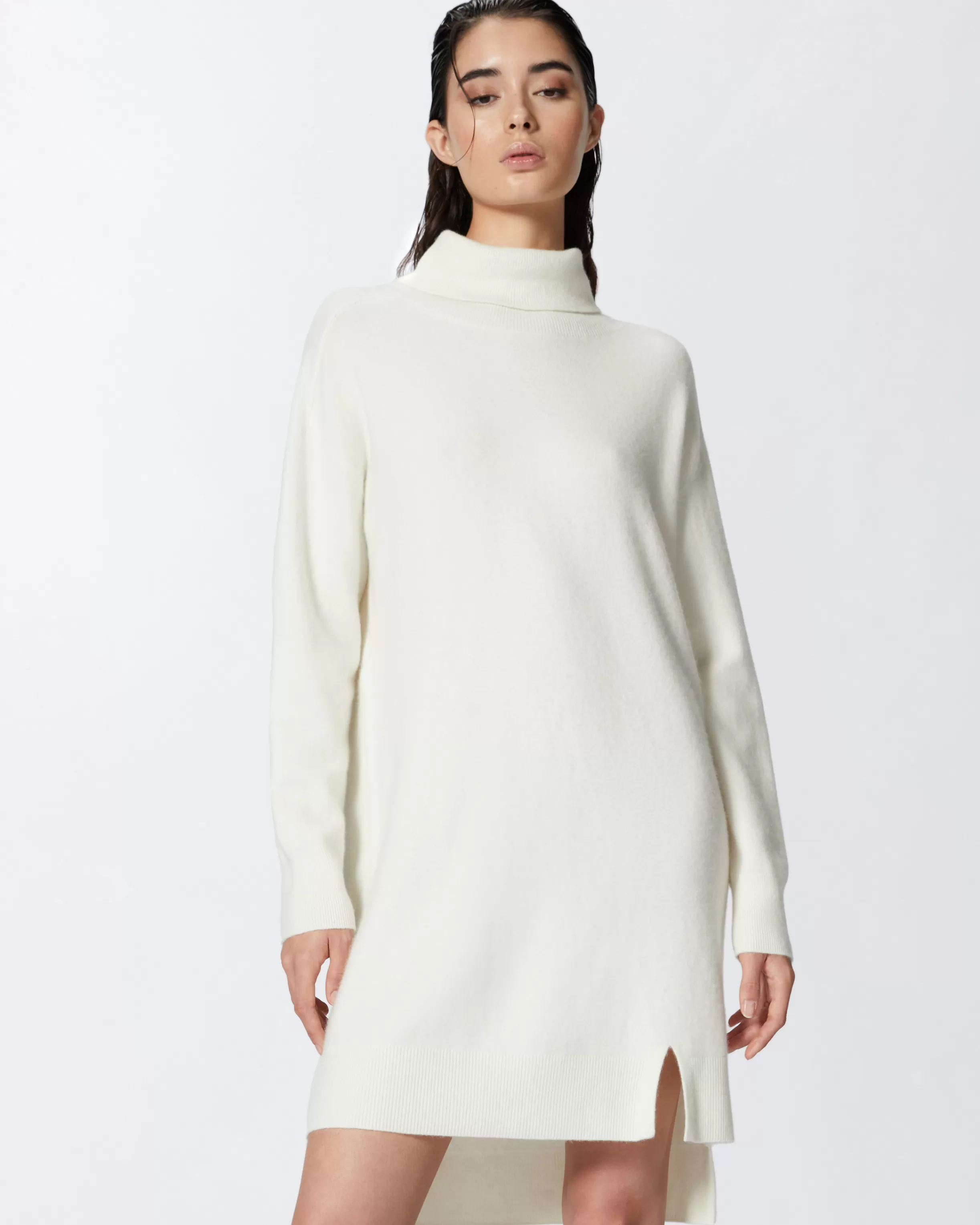 PINKO Cashmere-blend turtleneck dress with front slit