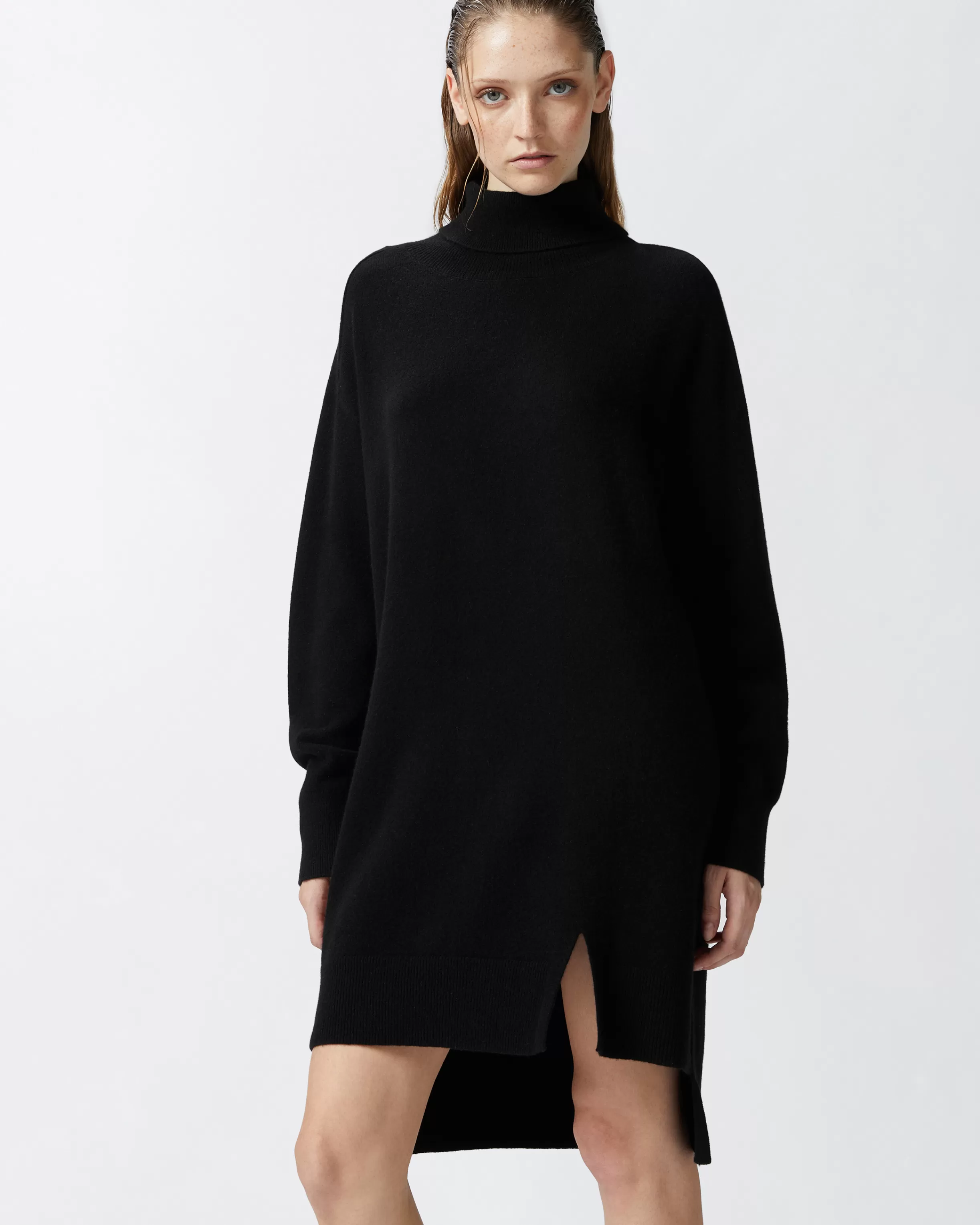 PINKO Cashmere-blend turtleneck dress with front slit