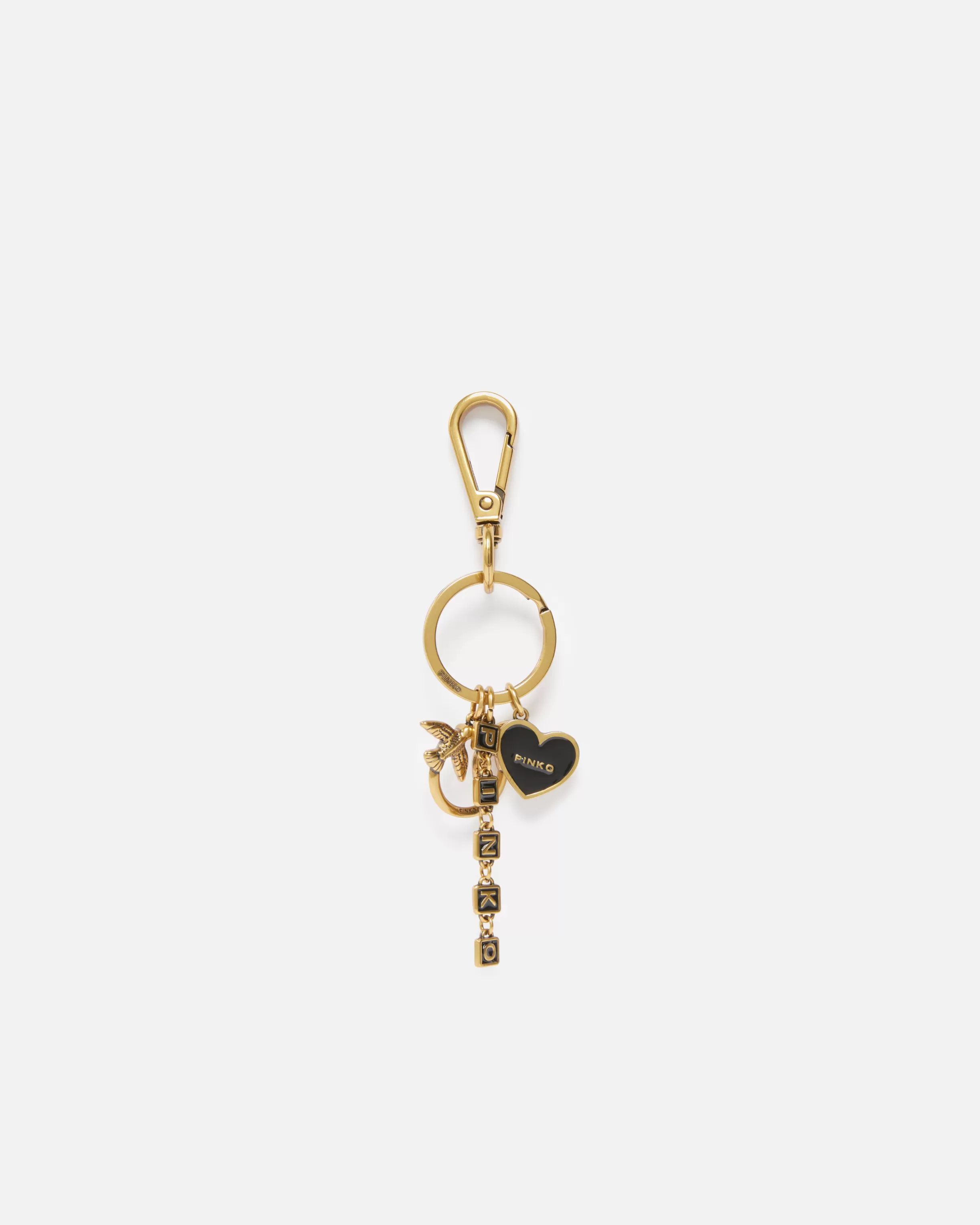 PINKO Charm keyring with birds logo and charms