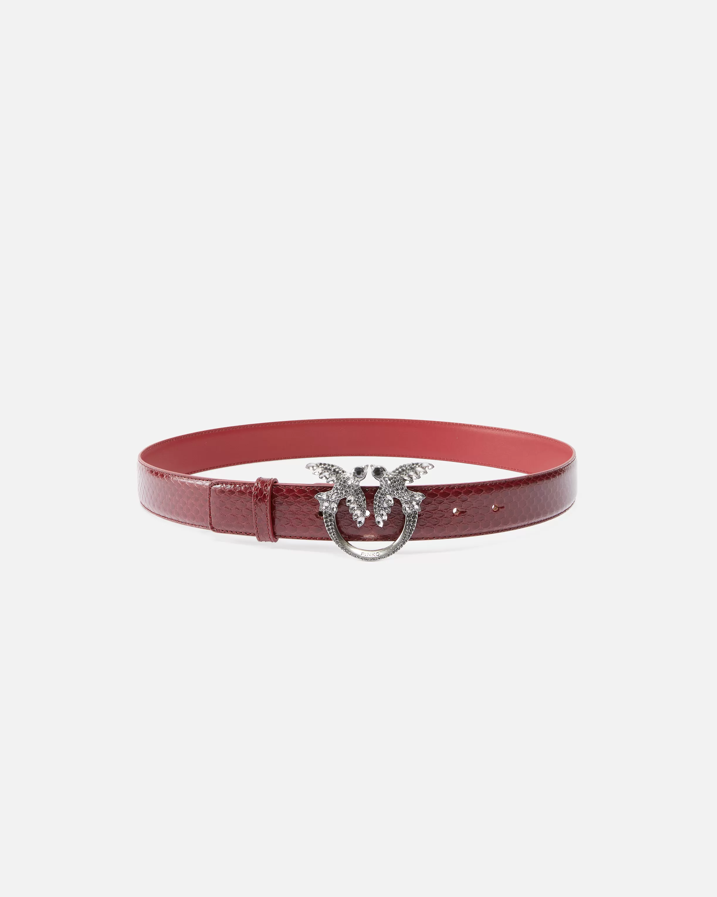 PINKO 3cm glossy python leather belt Galleria.