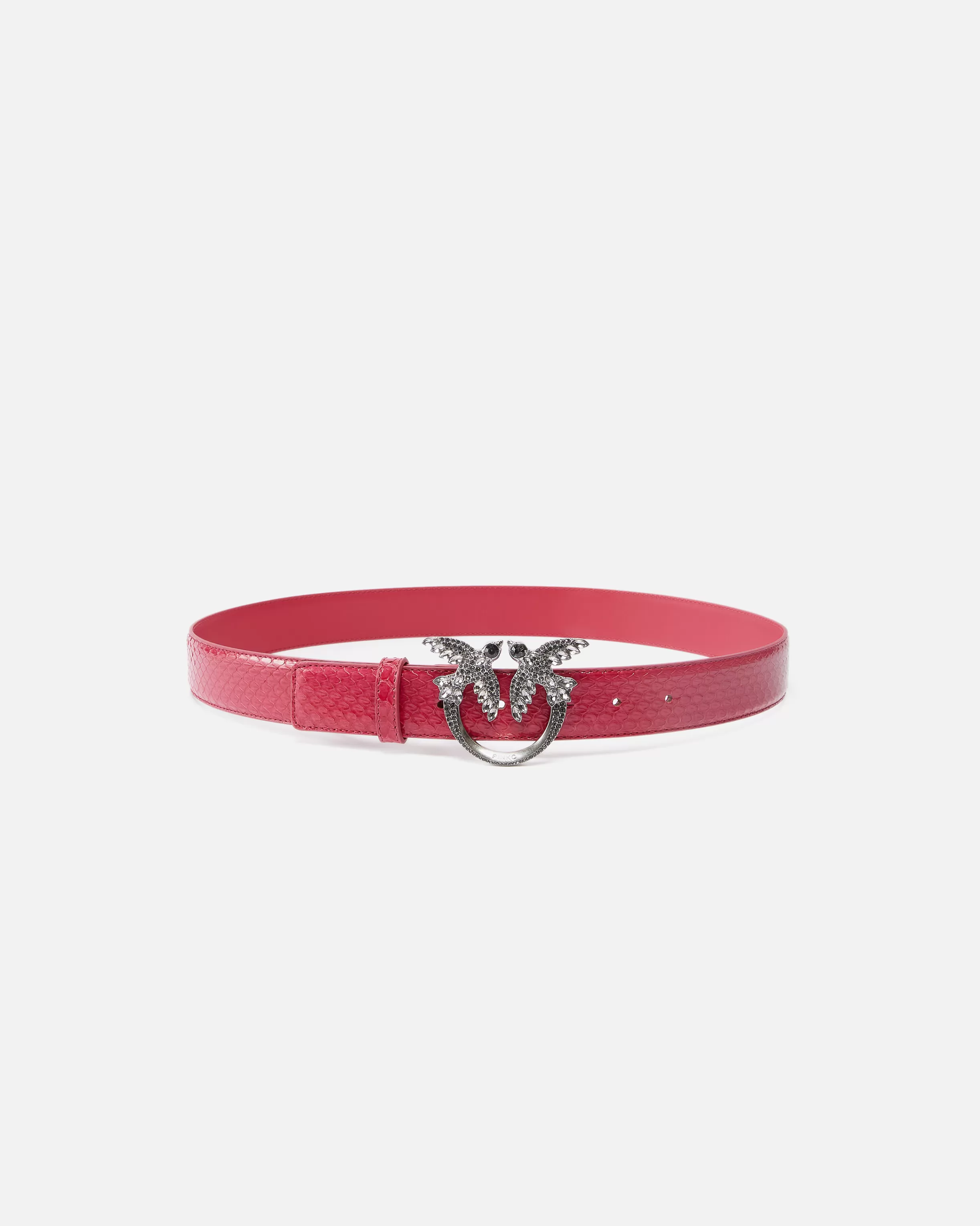 PINKO 3cm glossy python leather belt Galleria.