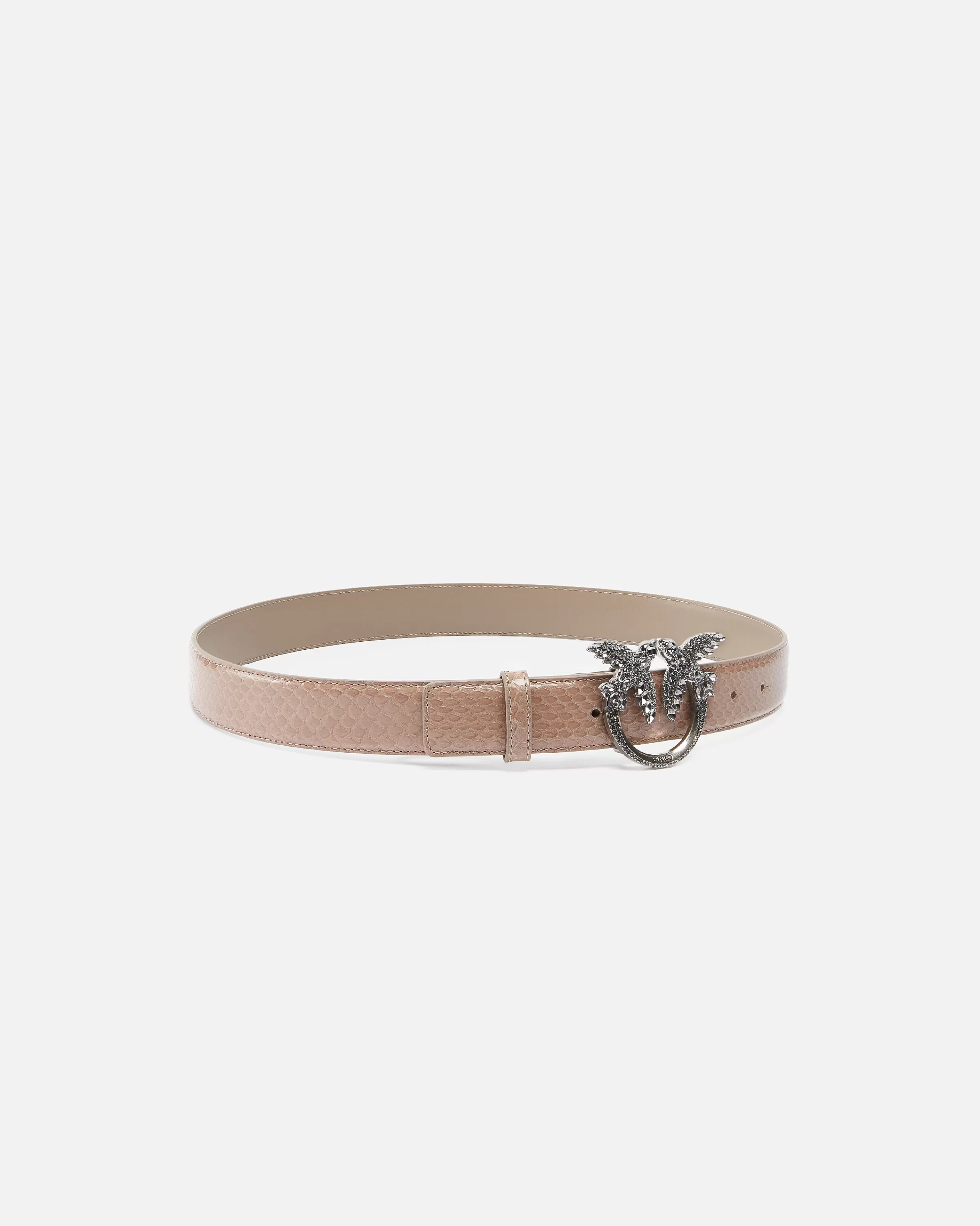 PINKO 3cm glossy python leather belt Galleria.