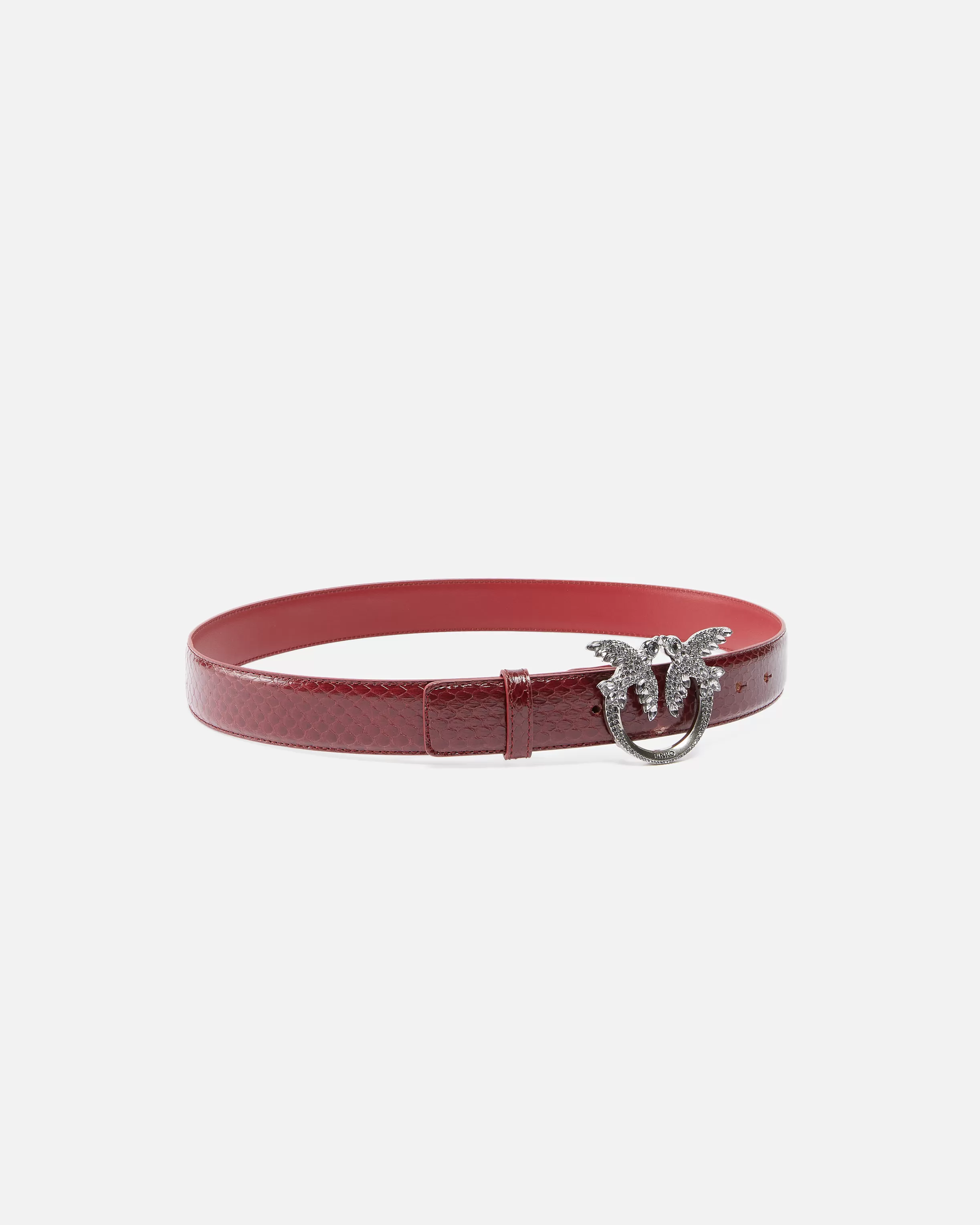 PINKO 3cm glossy python leather belt Galleria.