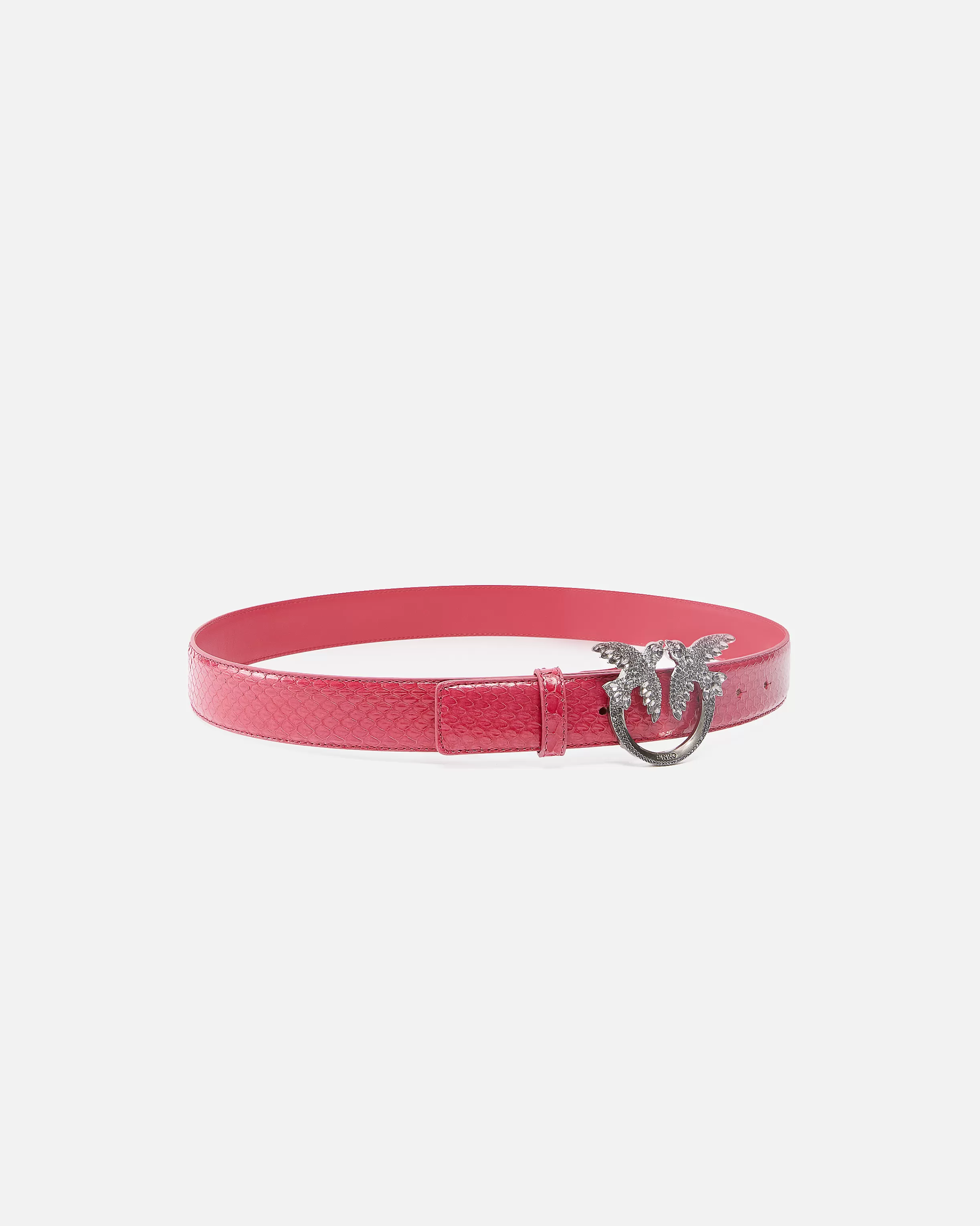 PINKO 3cm glossy python leather belt Galleria.