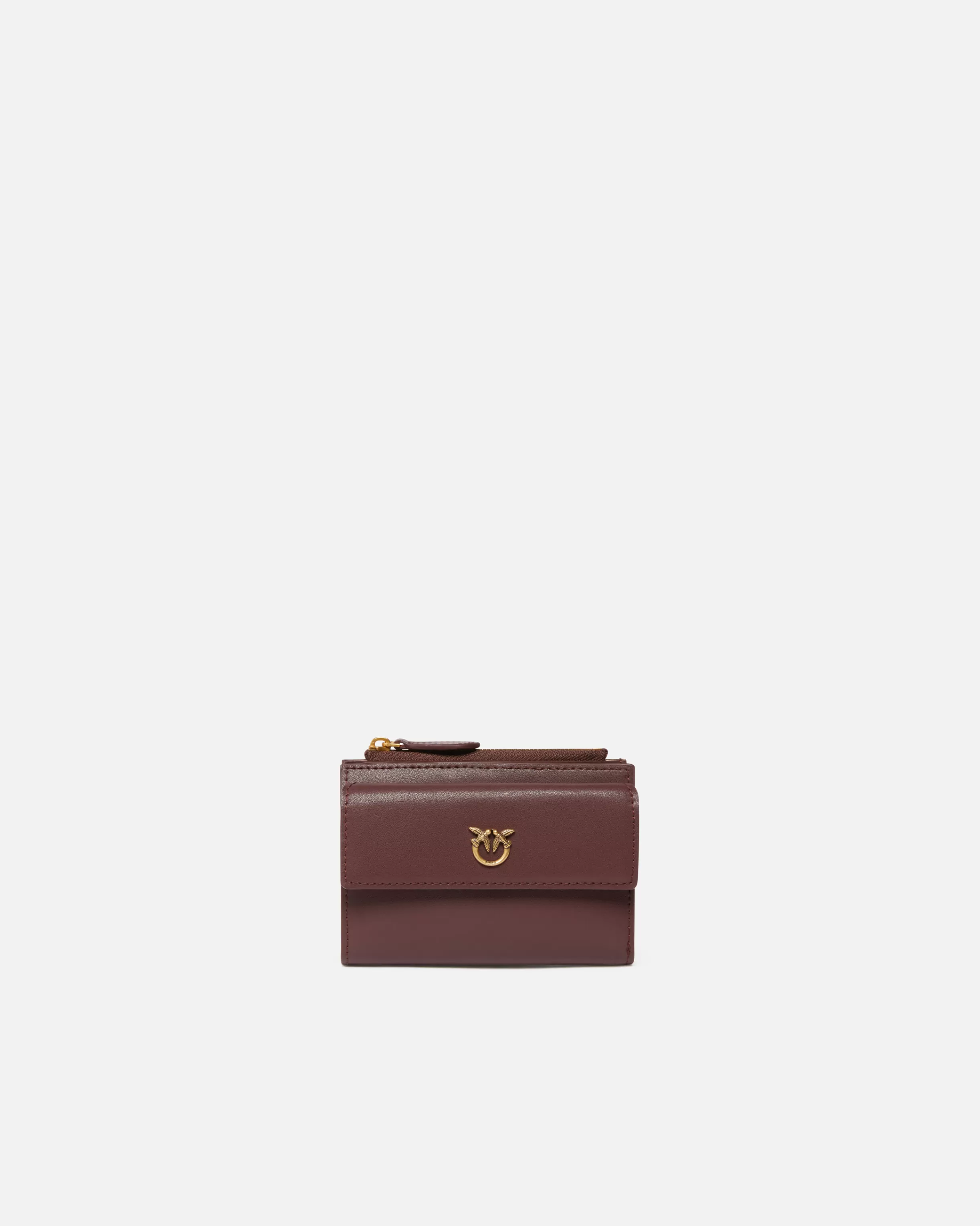 PINKO Compact small wallet in smooth leather with logo