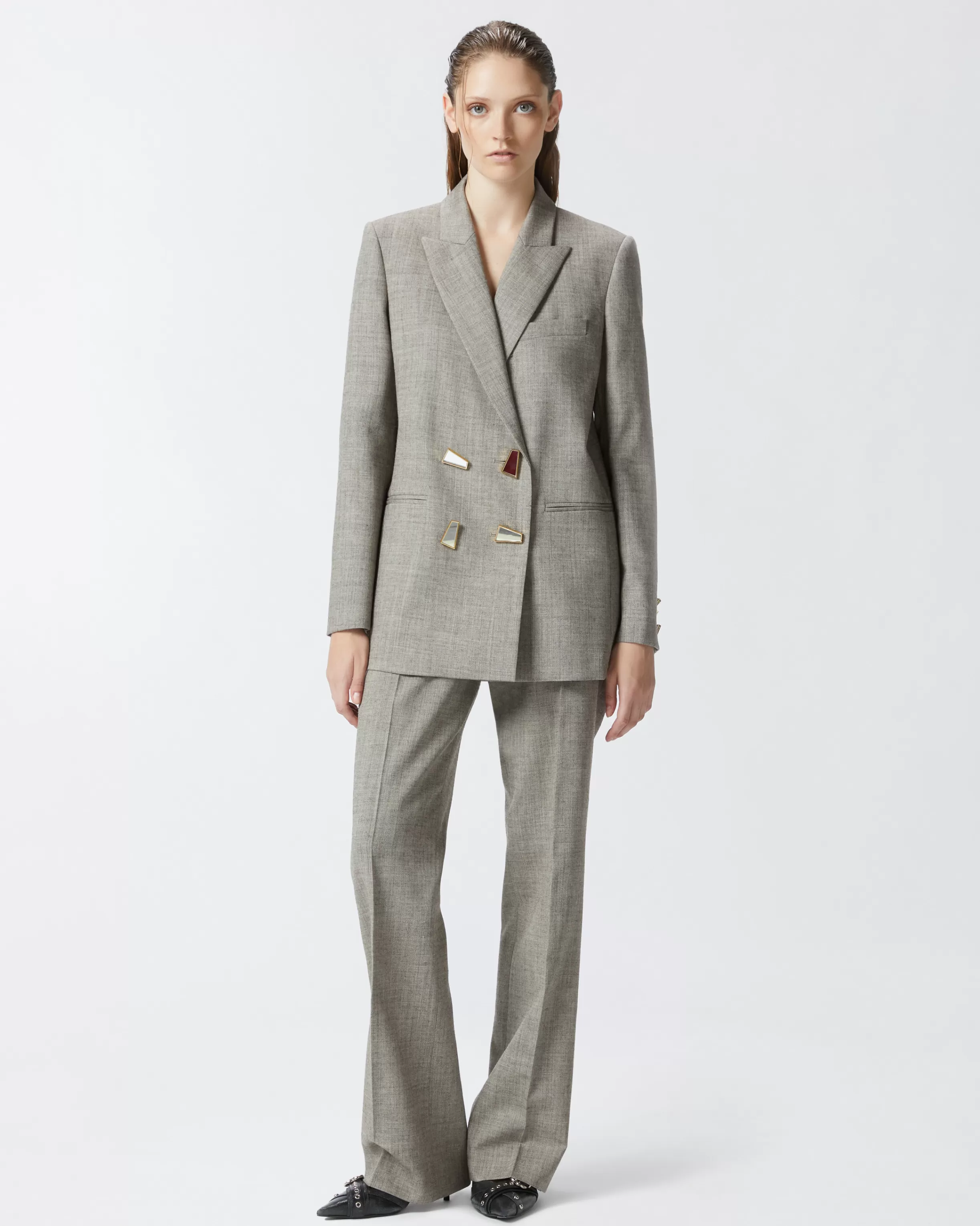 PINKO Cool wool blazer with geometric buttons