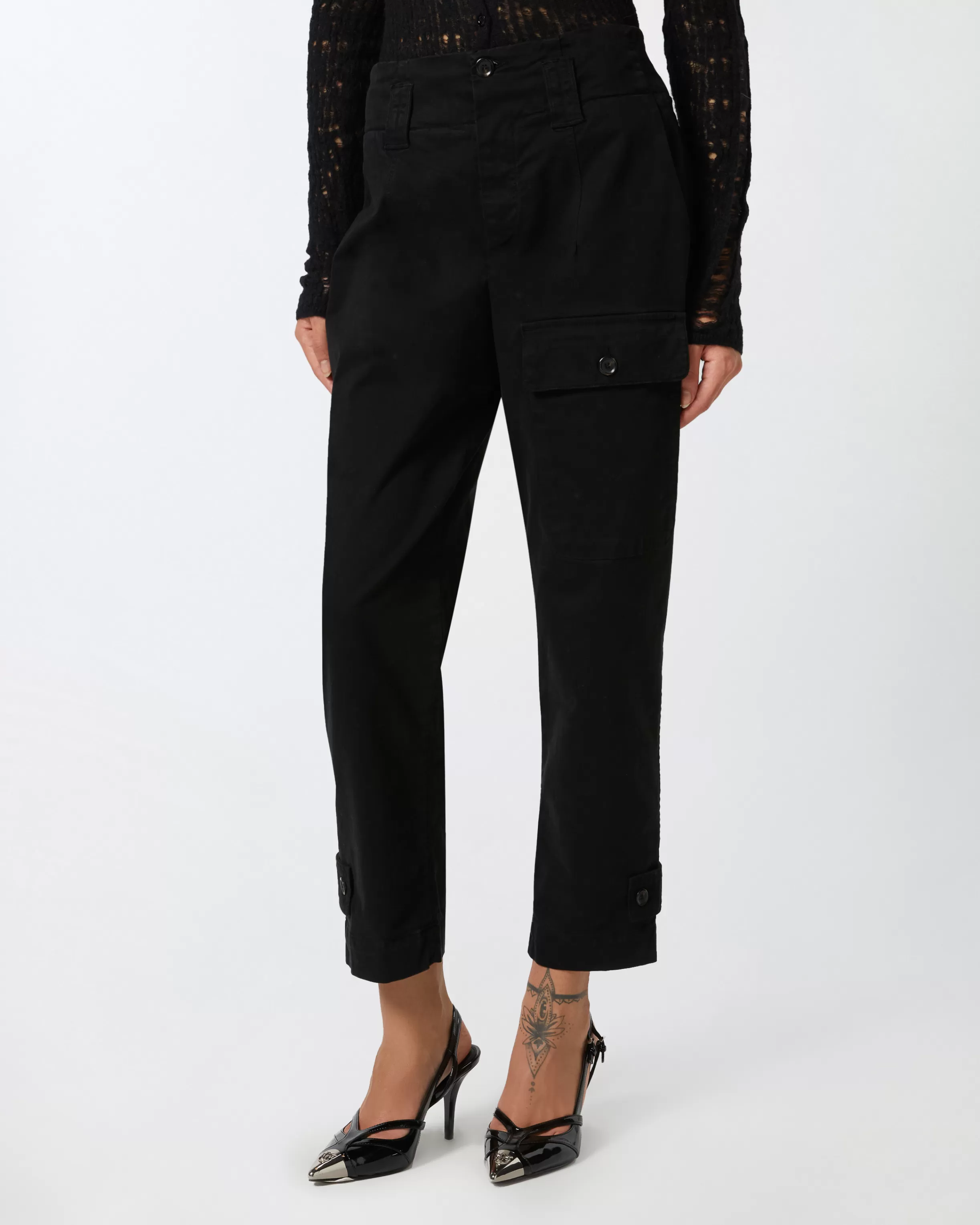 PINKO Cotton cargo trousers with pockets