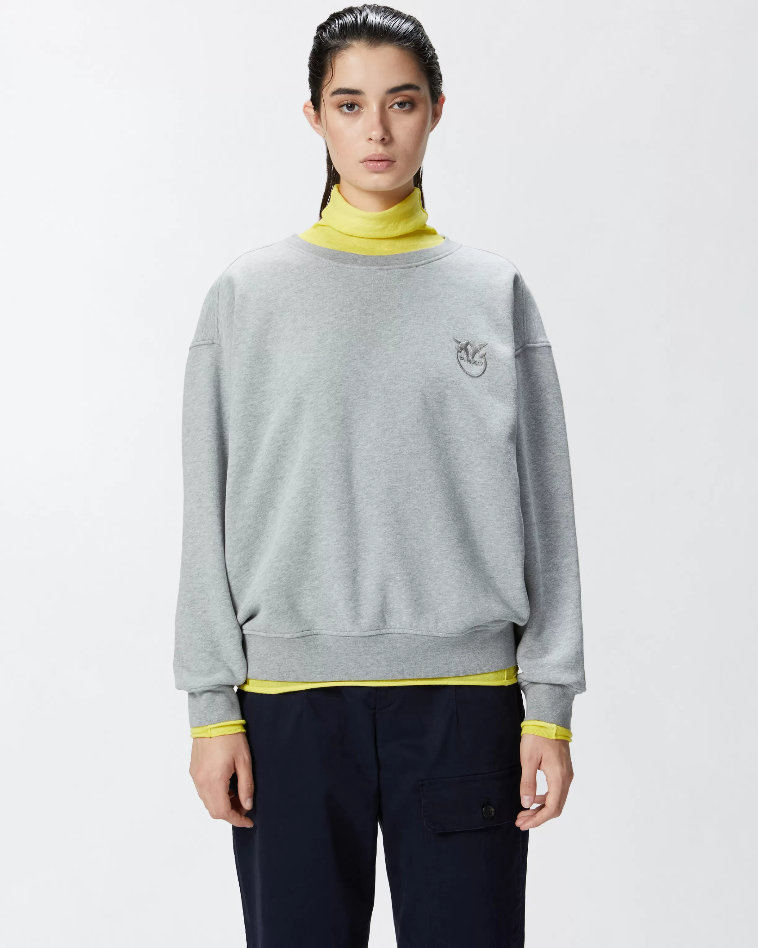 PINKO Crew-neck sweatshirt with embroidered logo