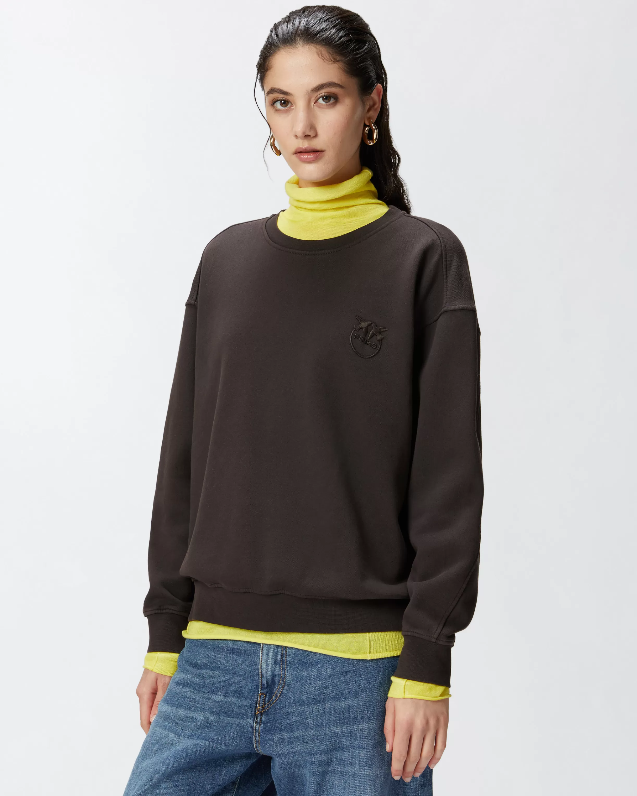 PINKO Crew-neck sweatshirt with embroidered logo