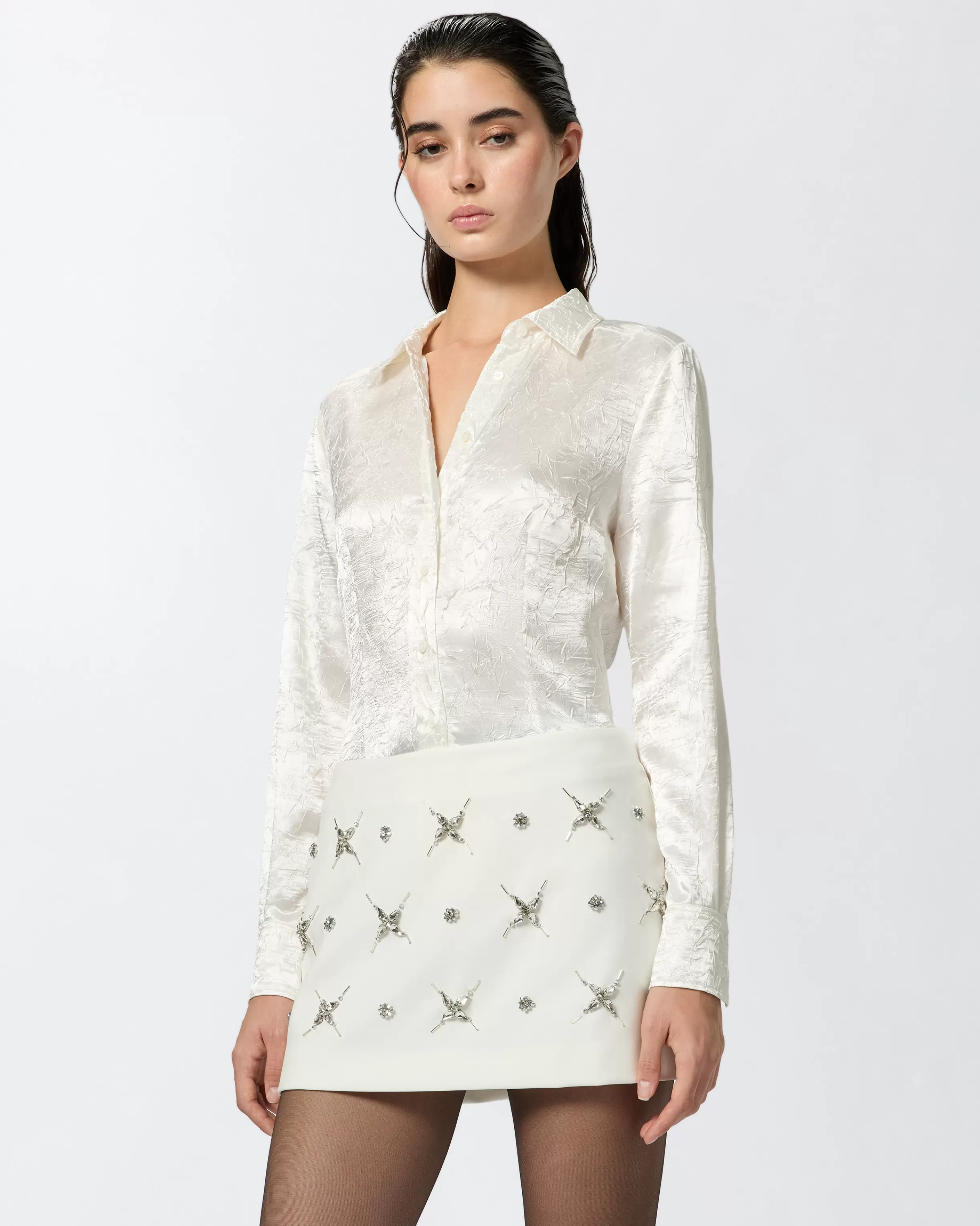 PINKO Crinkled satin shirt