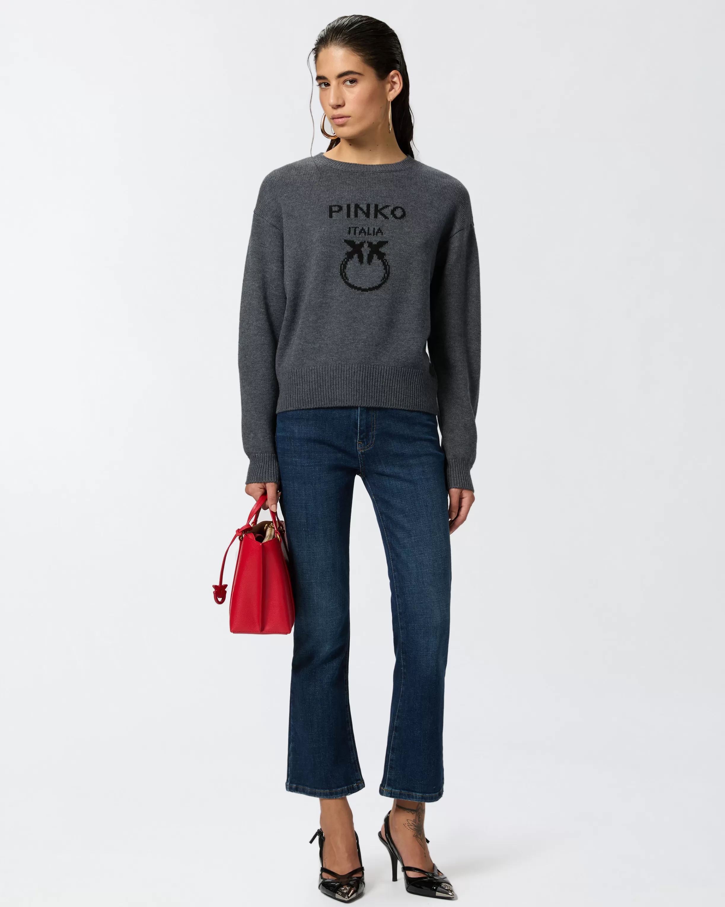 PINKO Dark denim bootcut jeans