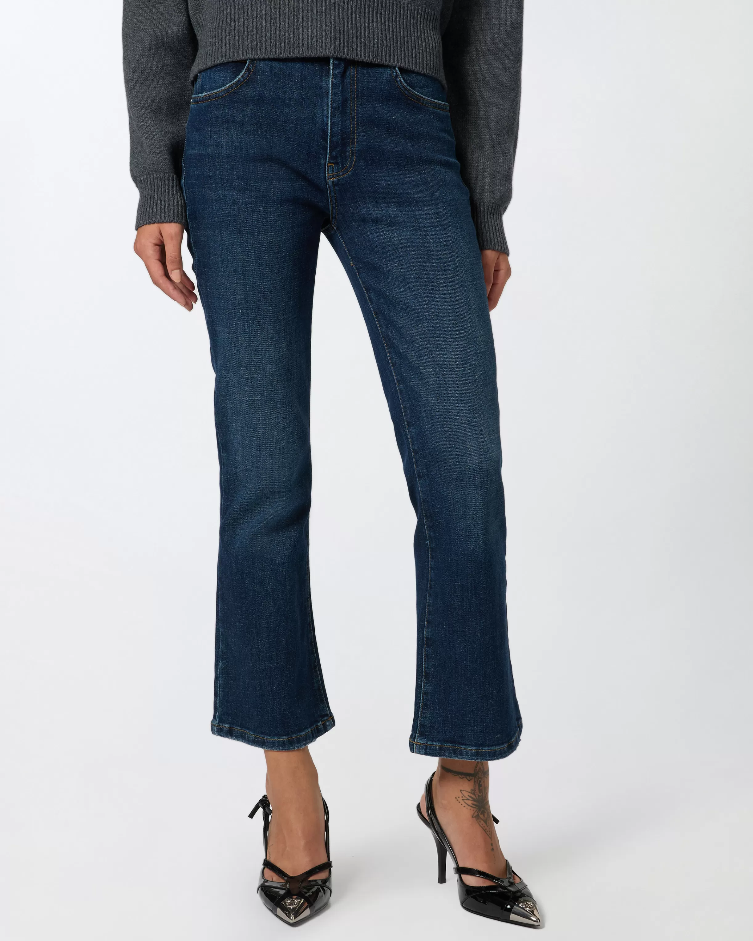 PINKO Dark denim bootcut jeans