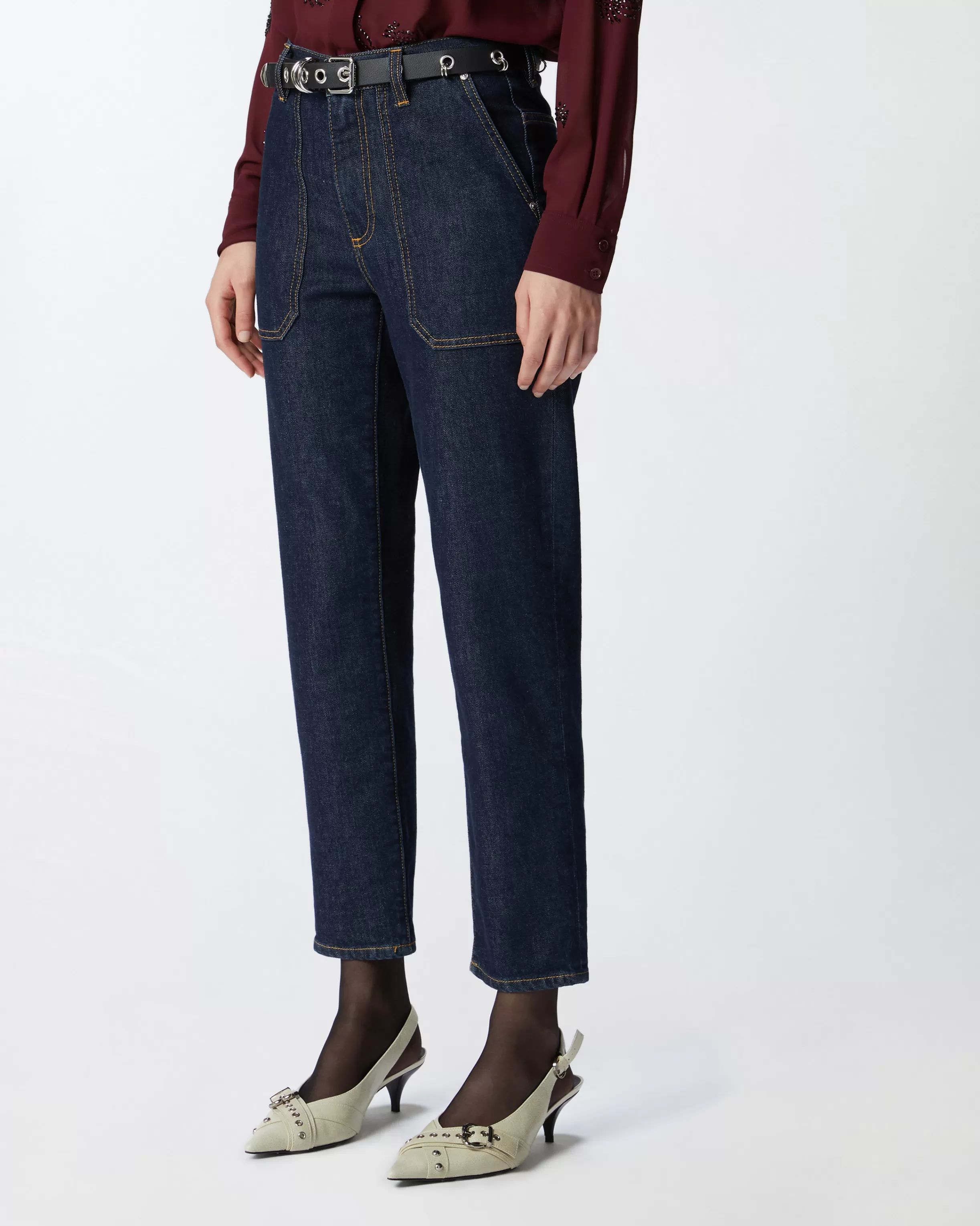 PINKO Dark wash workwear jeans