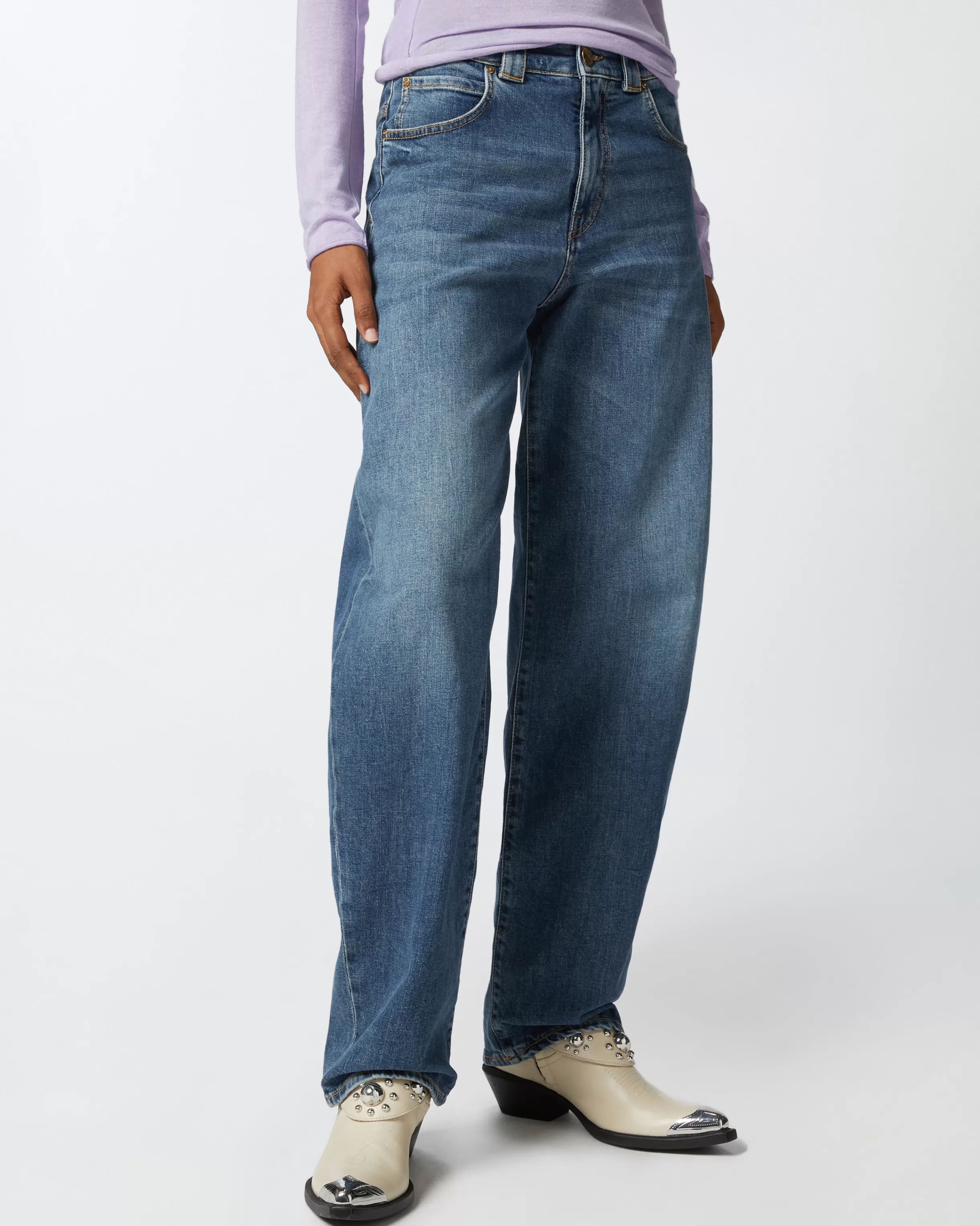 PINKO Egg-fit vintage denim jeans
