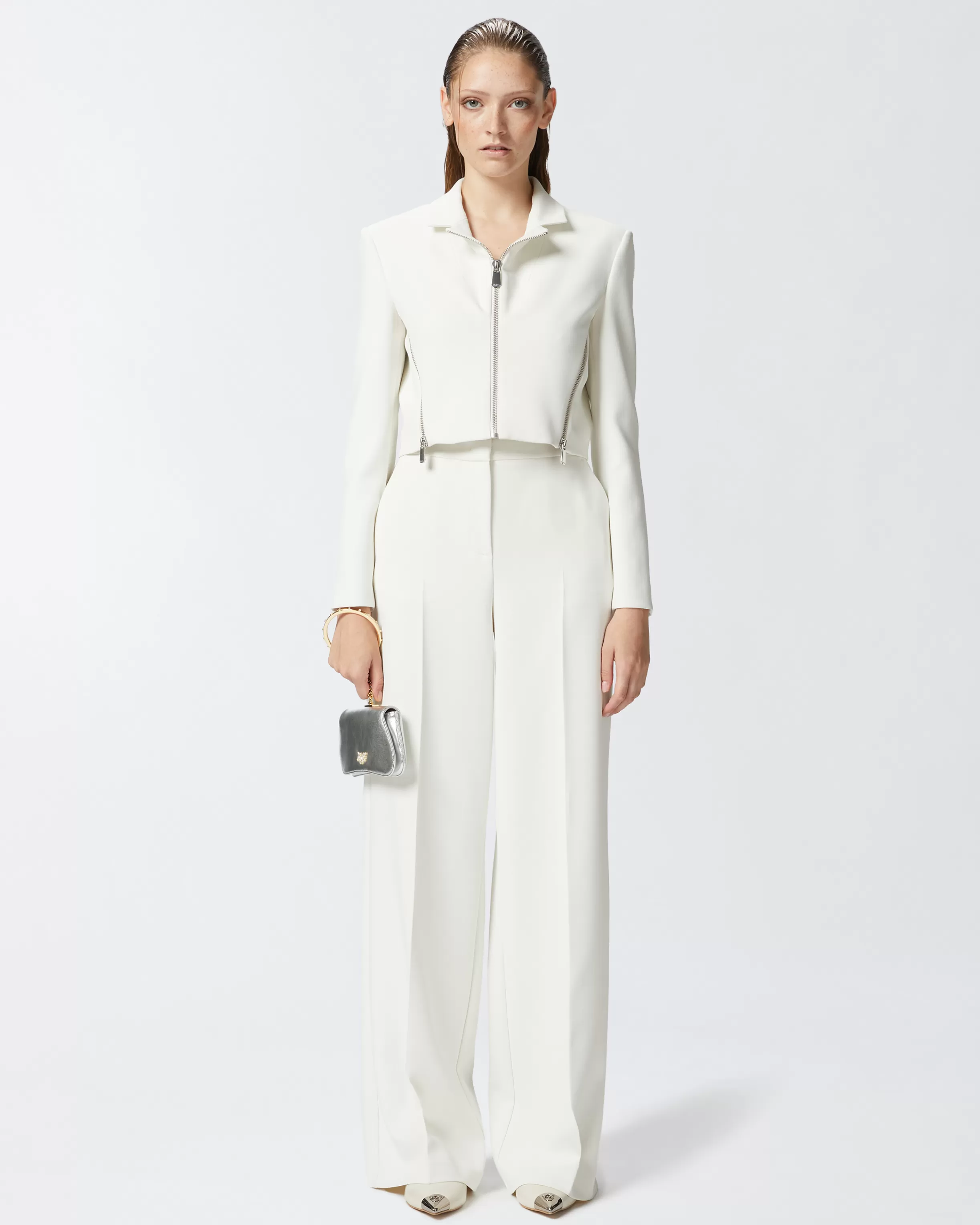 PINKO Elegant palazzo trousers in crepe