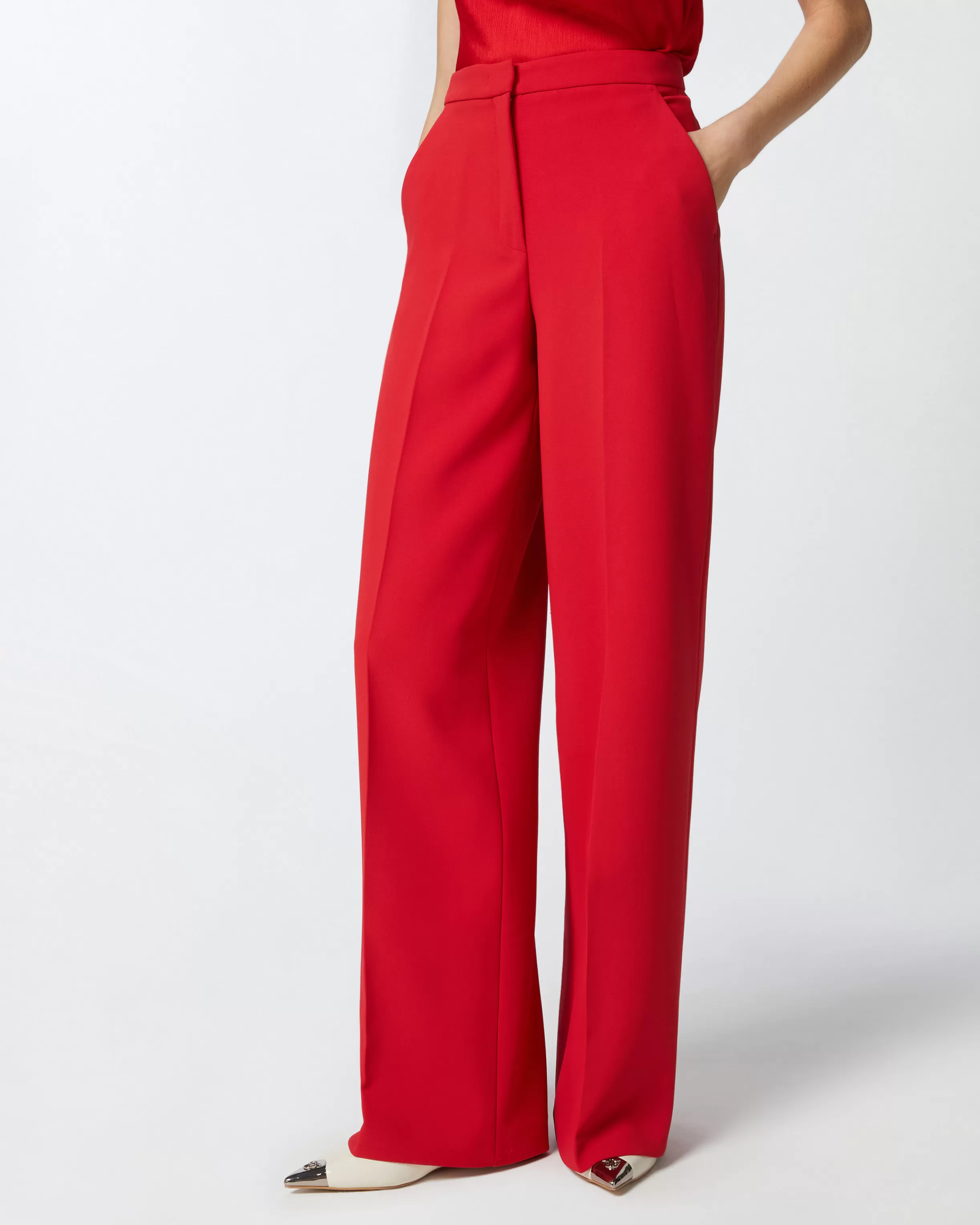 PINKO Elegant palazzo trousers in crepe