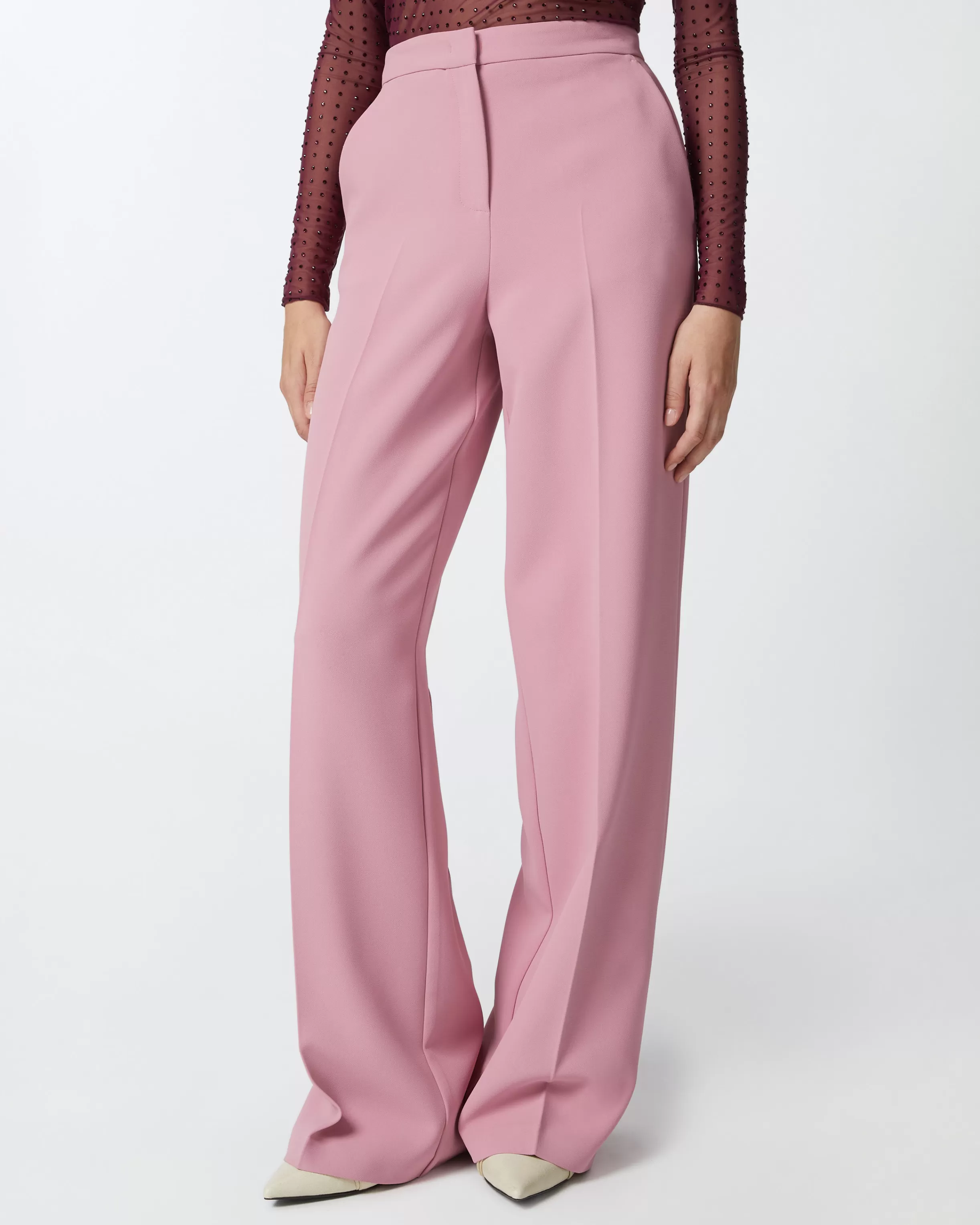 PINKO Elegant palazzo trousers in crepe