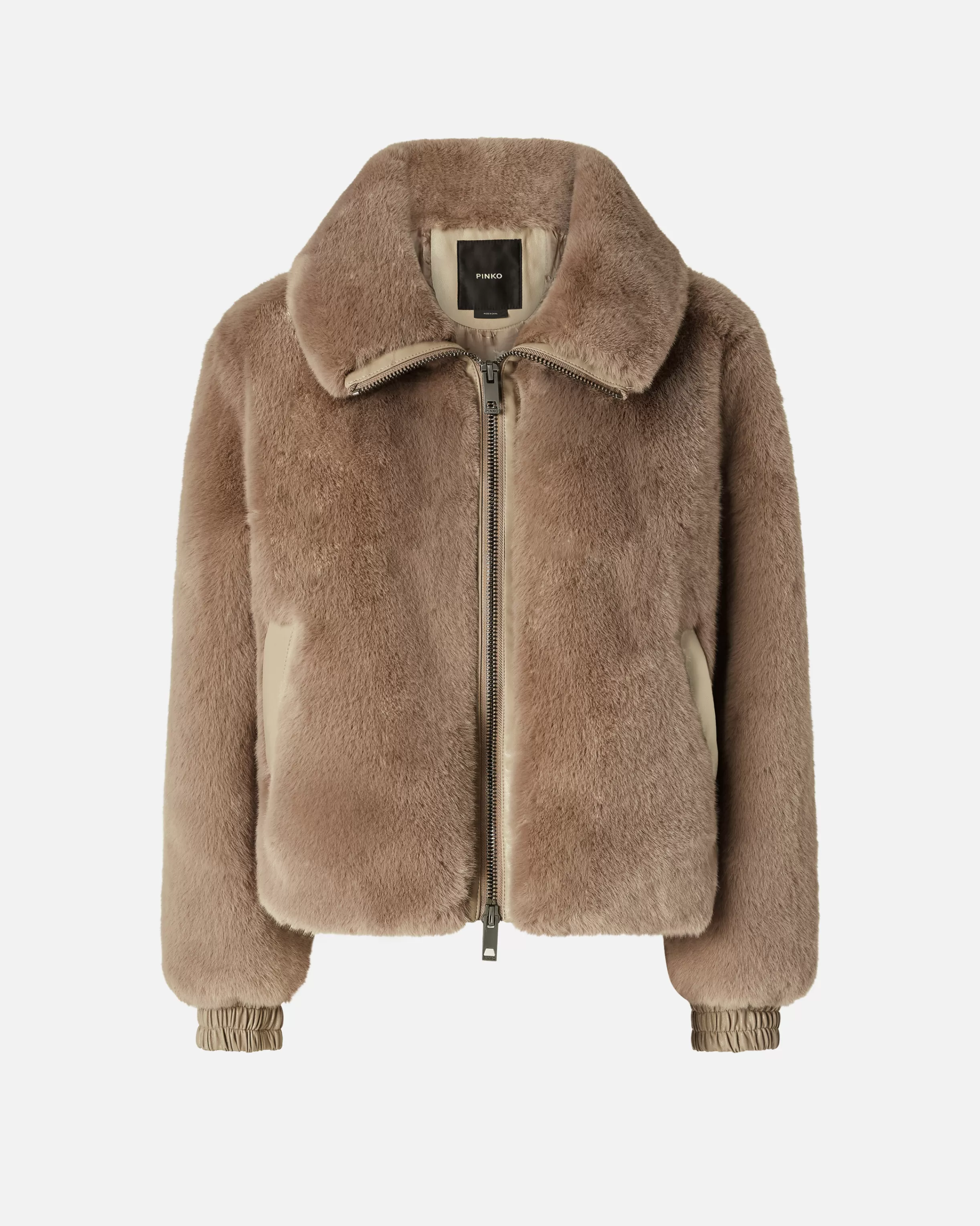 PINKO Faux fur bomber jacket