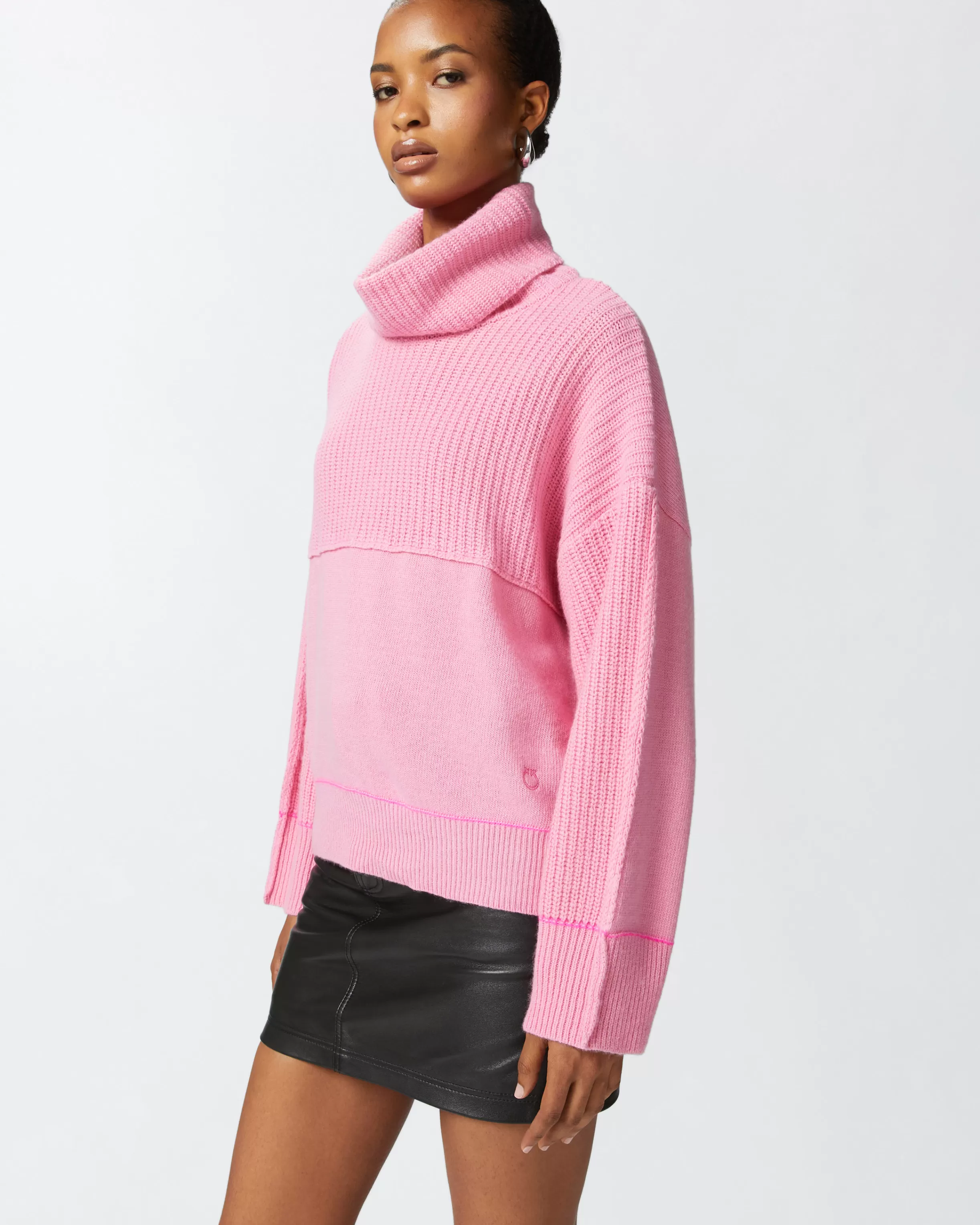 PINKO Fine wool and cashmere turtleneck jumper