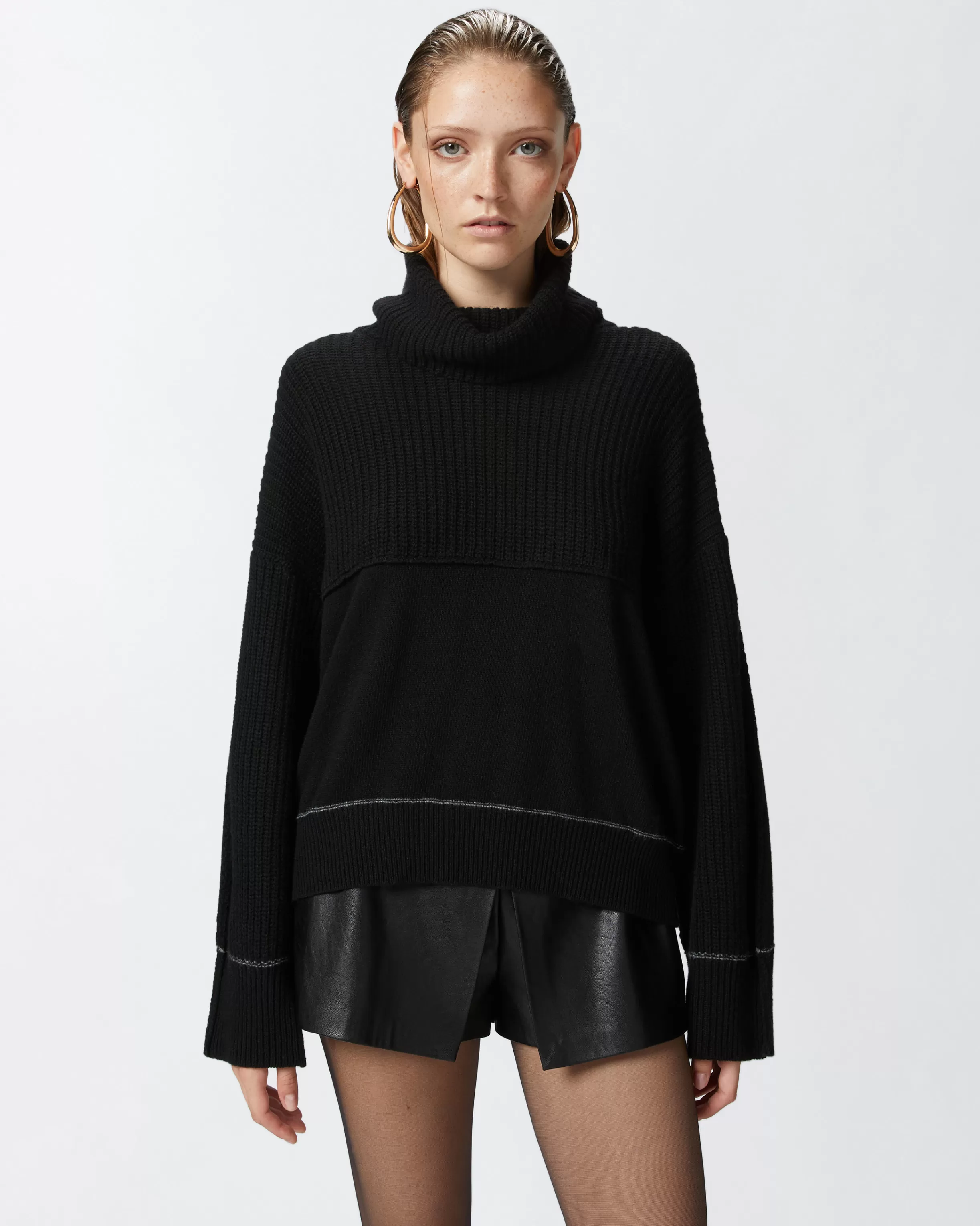 PINKO Fine wool and cashmere turtleneck jumper