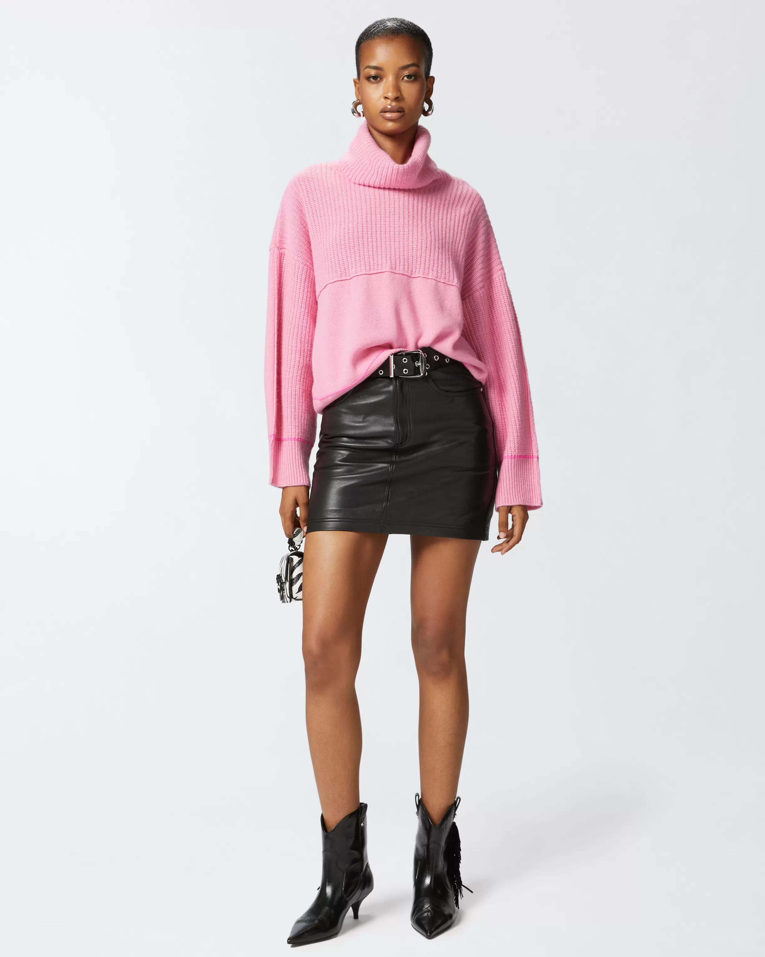 PINKO Fine wool and cashmere turtleneck jumper