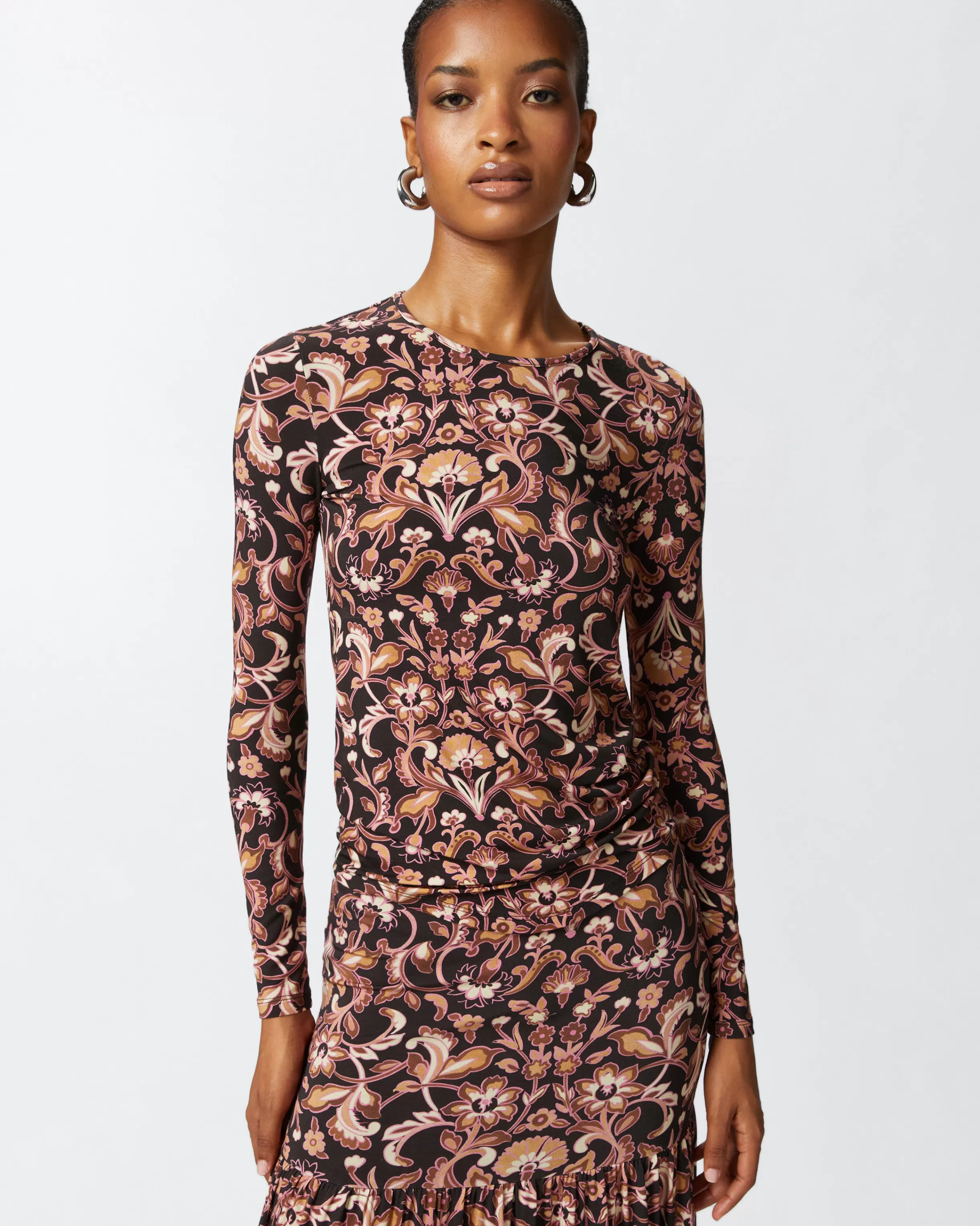 PINKO Floral print long-sleeved jersey