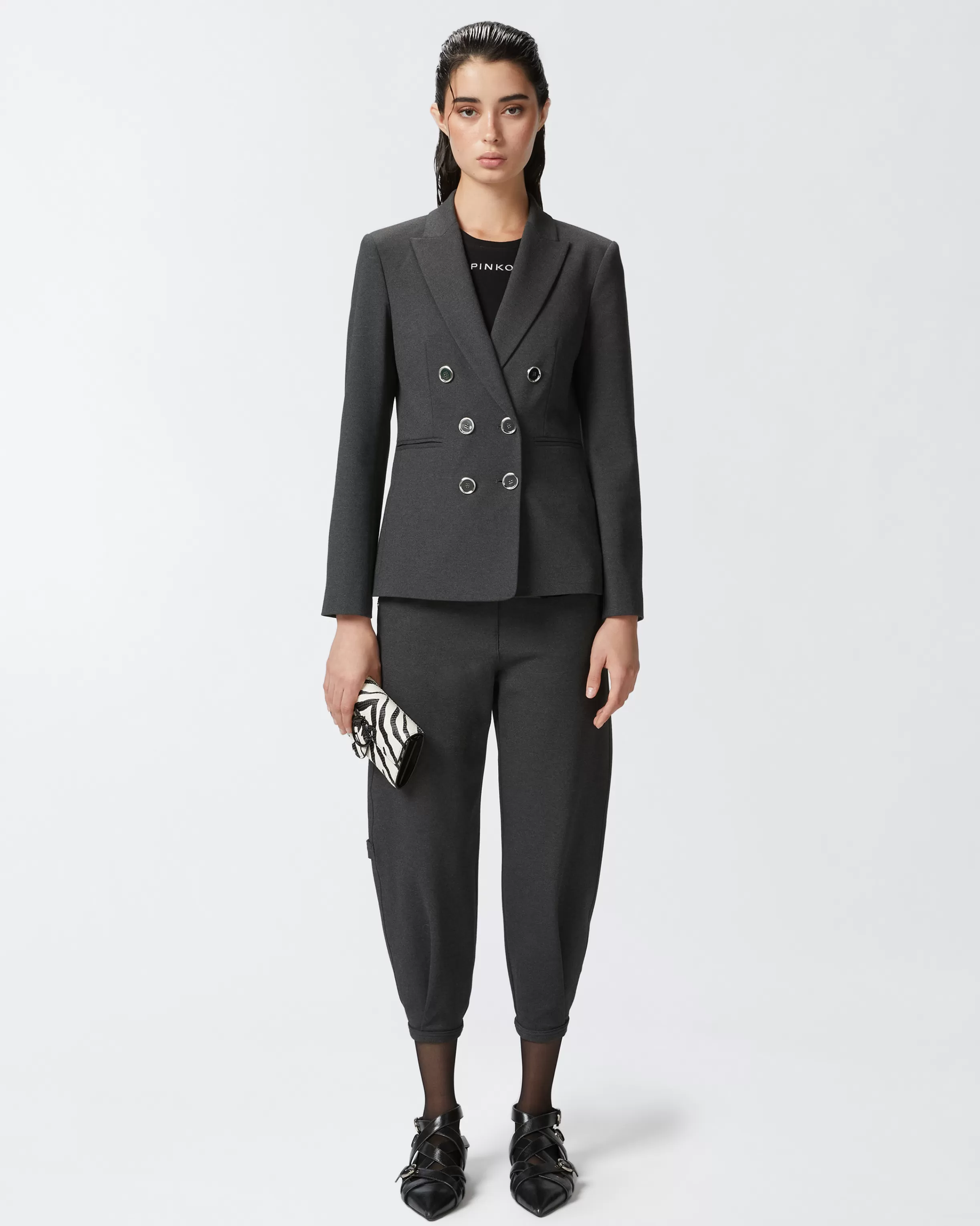 PINKO Full Milano-knit technical fabric blazer