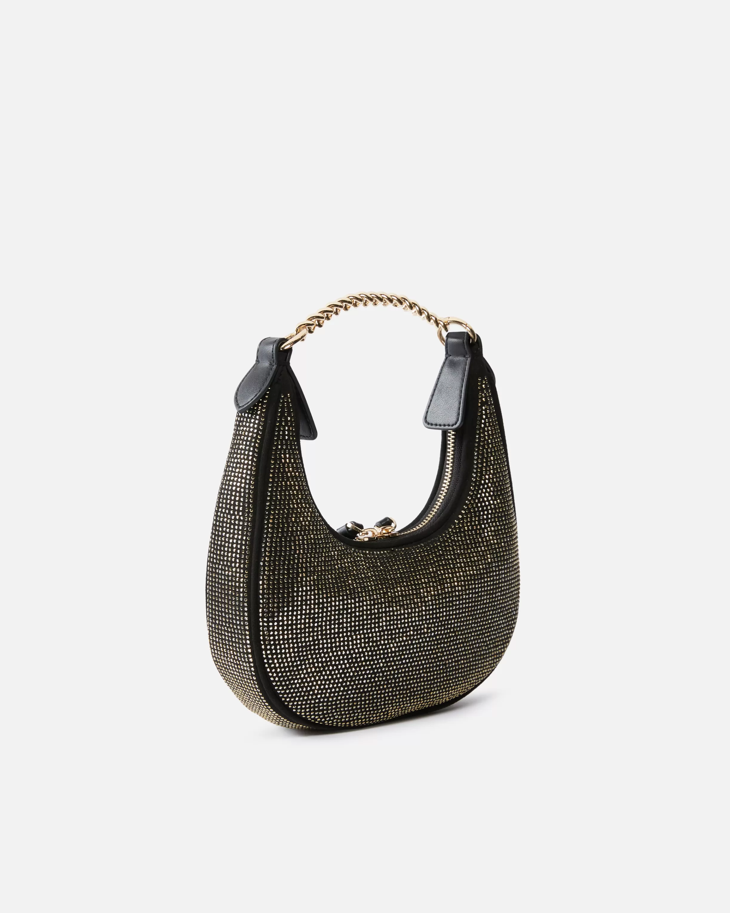 PINKO Fully rhinestoned mini Brioche Bag Hobo