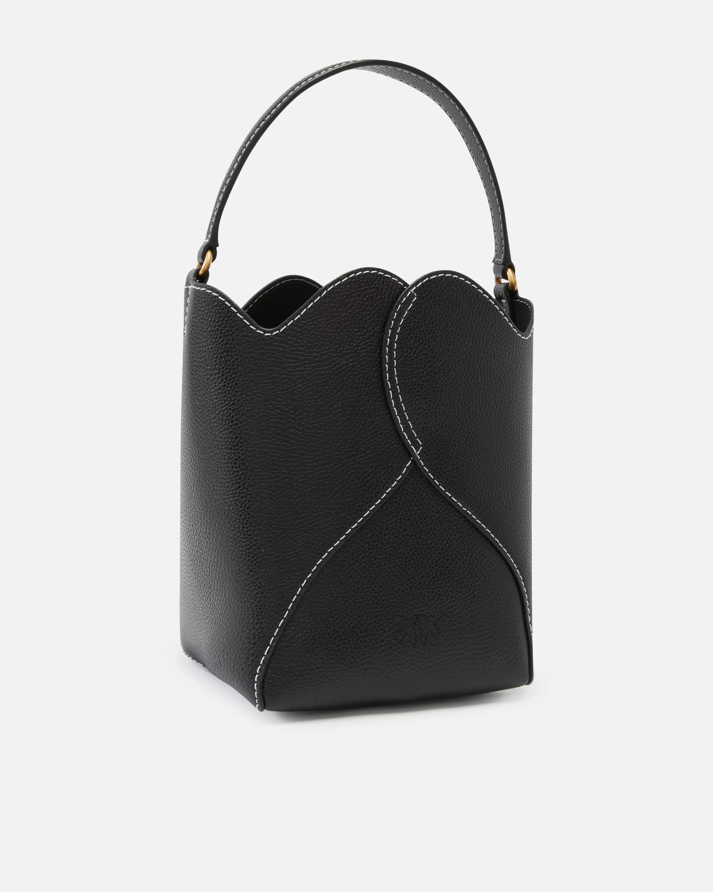 PINKO Heart mini leather bucket bag with shoulder strap