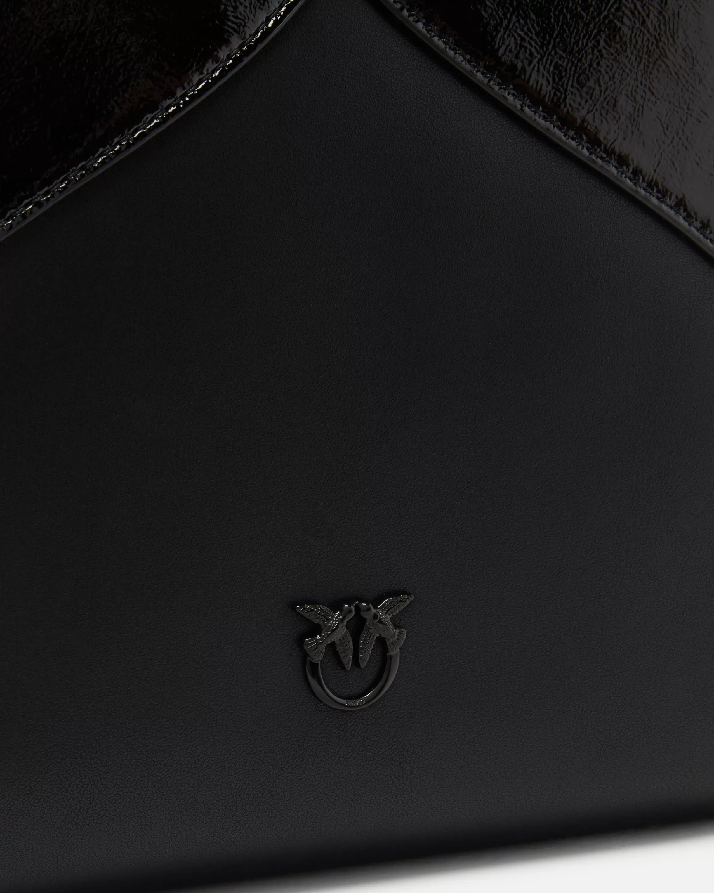 PINKO Heart shopper bag in glossy and matt leather