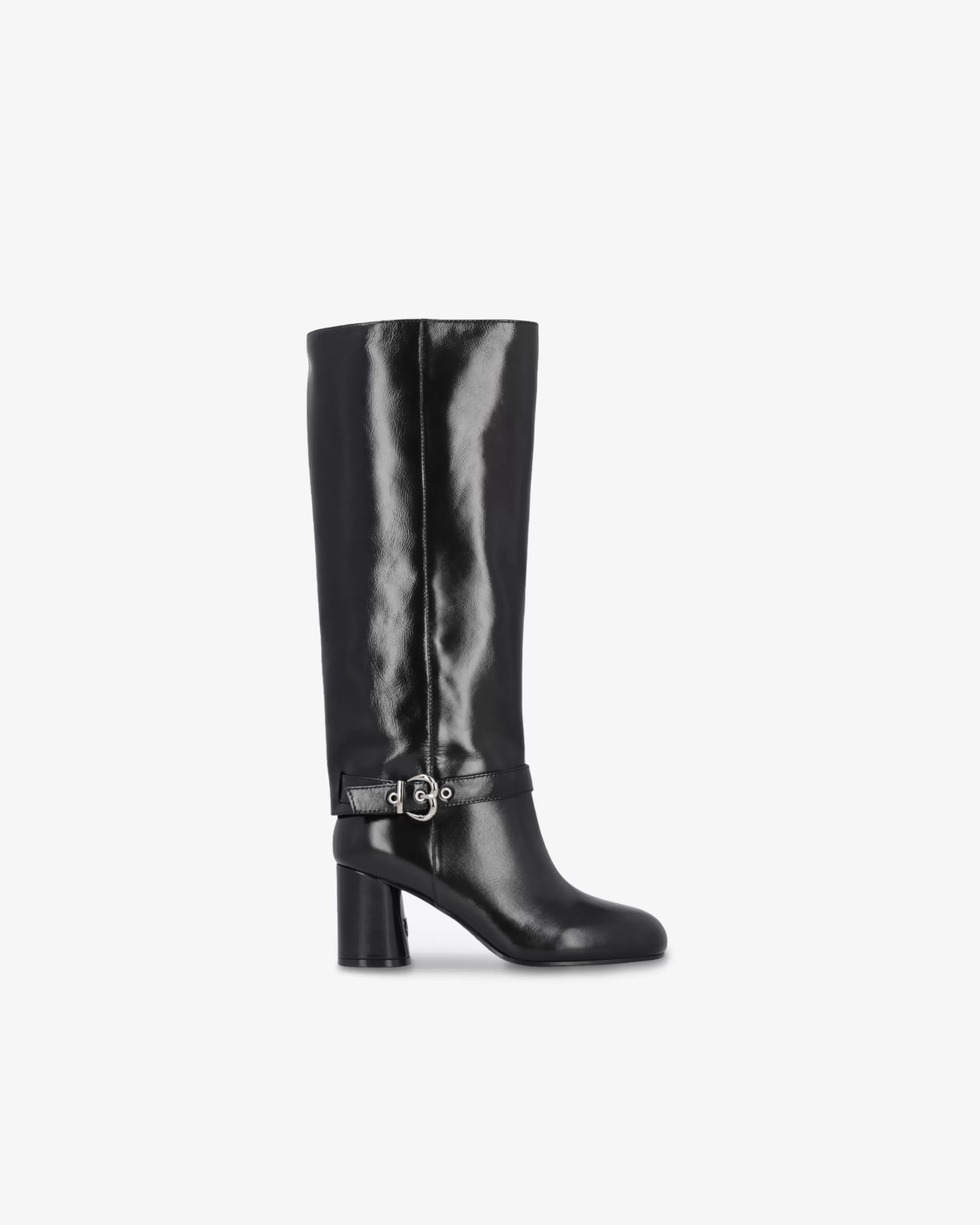 PINKO Heeled high boots in bright nappa leather