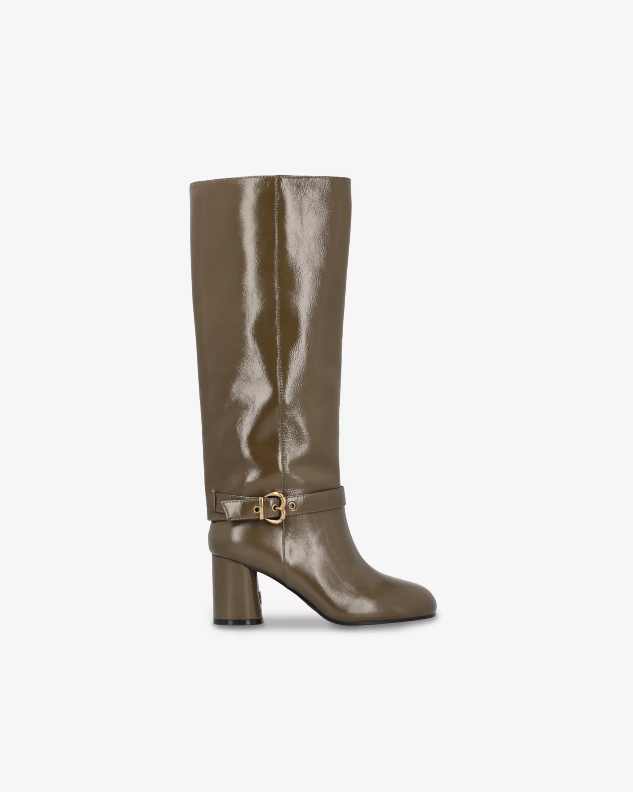 PINKO Heeled high boots in bright nappa leather