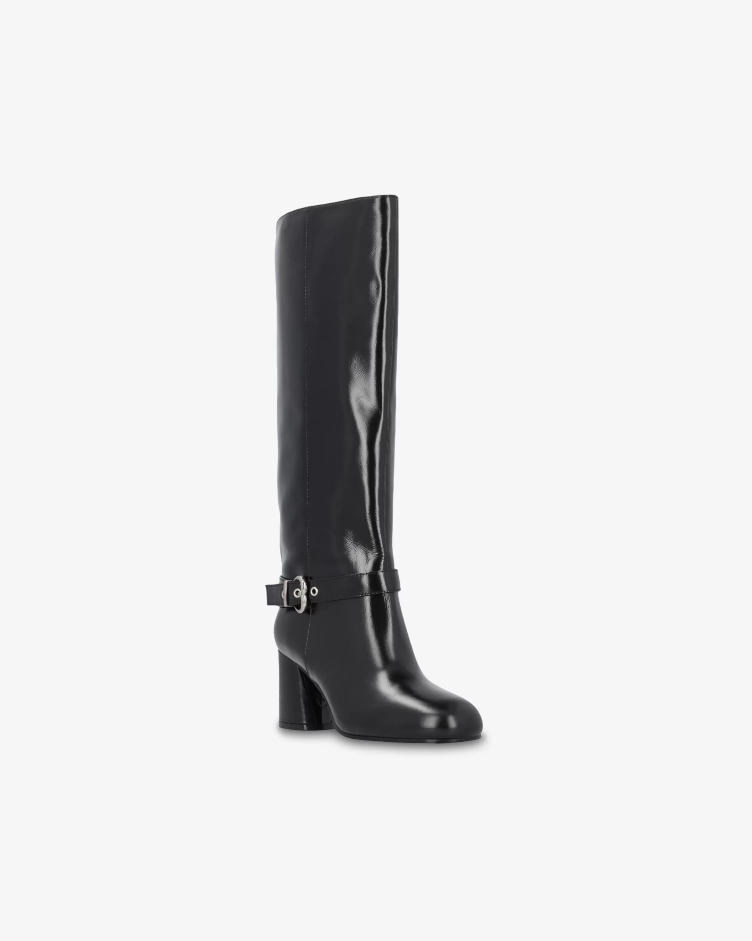 PINKO Heeled high boots in bright nappa leather