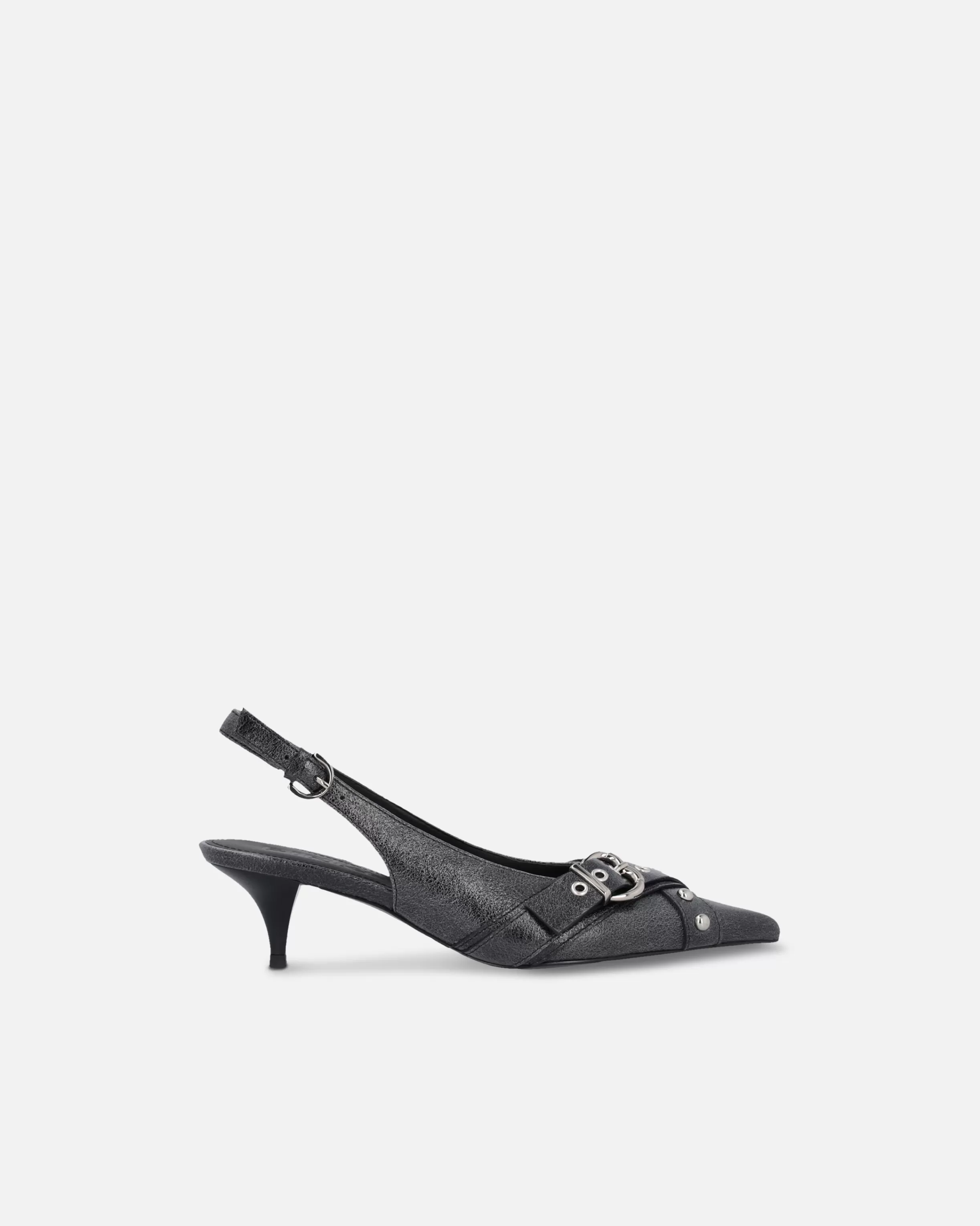 PINKO Heeled leather slingbacks with buckle