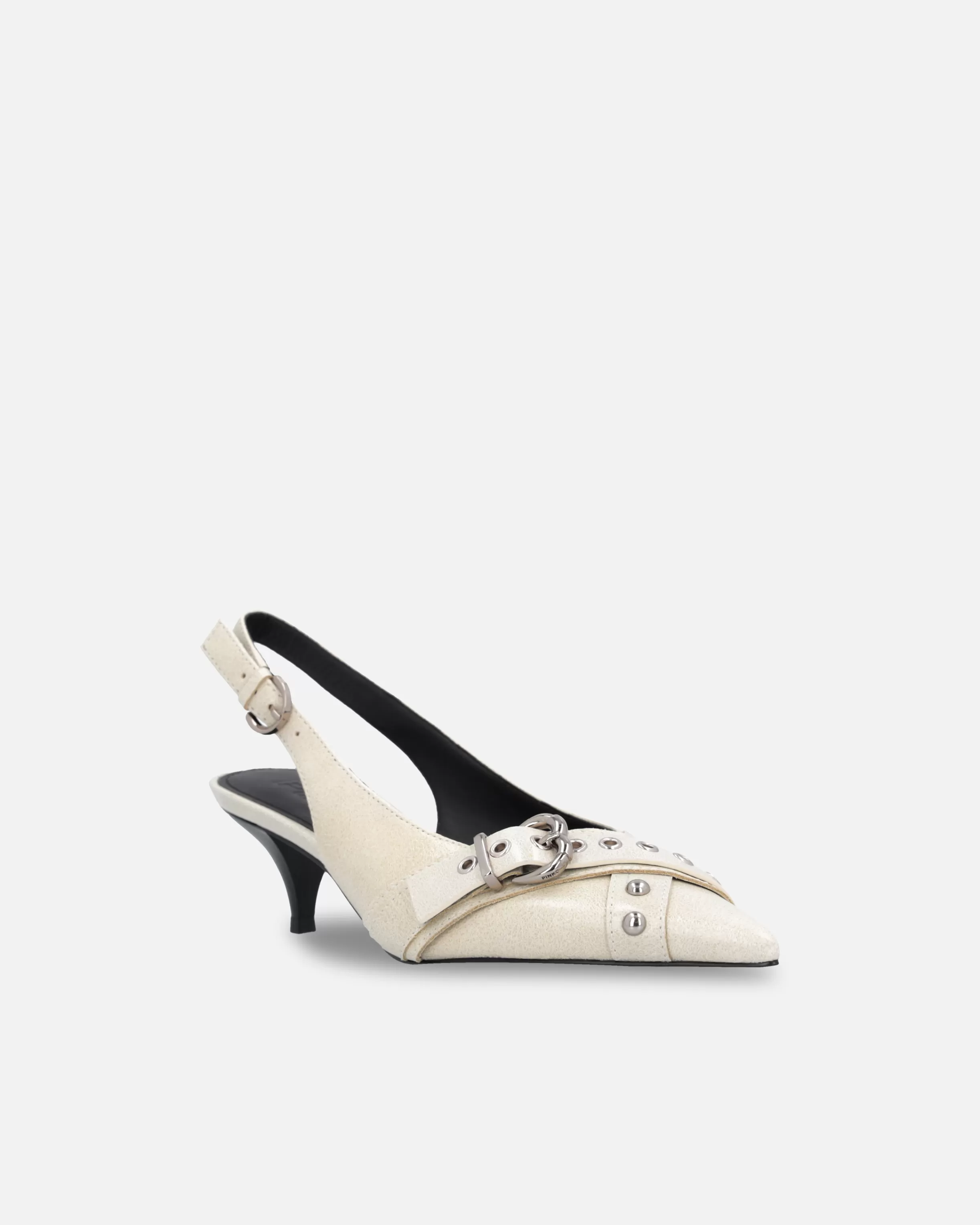 PINKO Heeled leather slingbacks with buckle