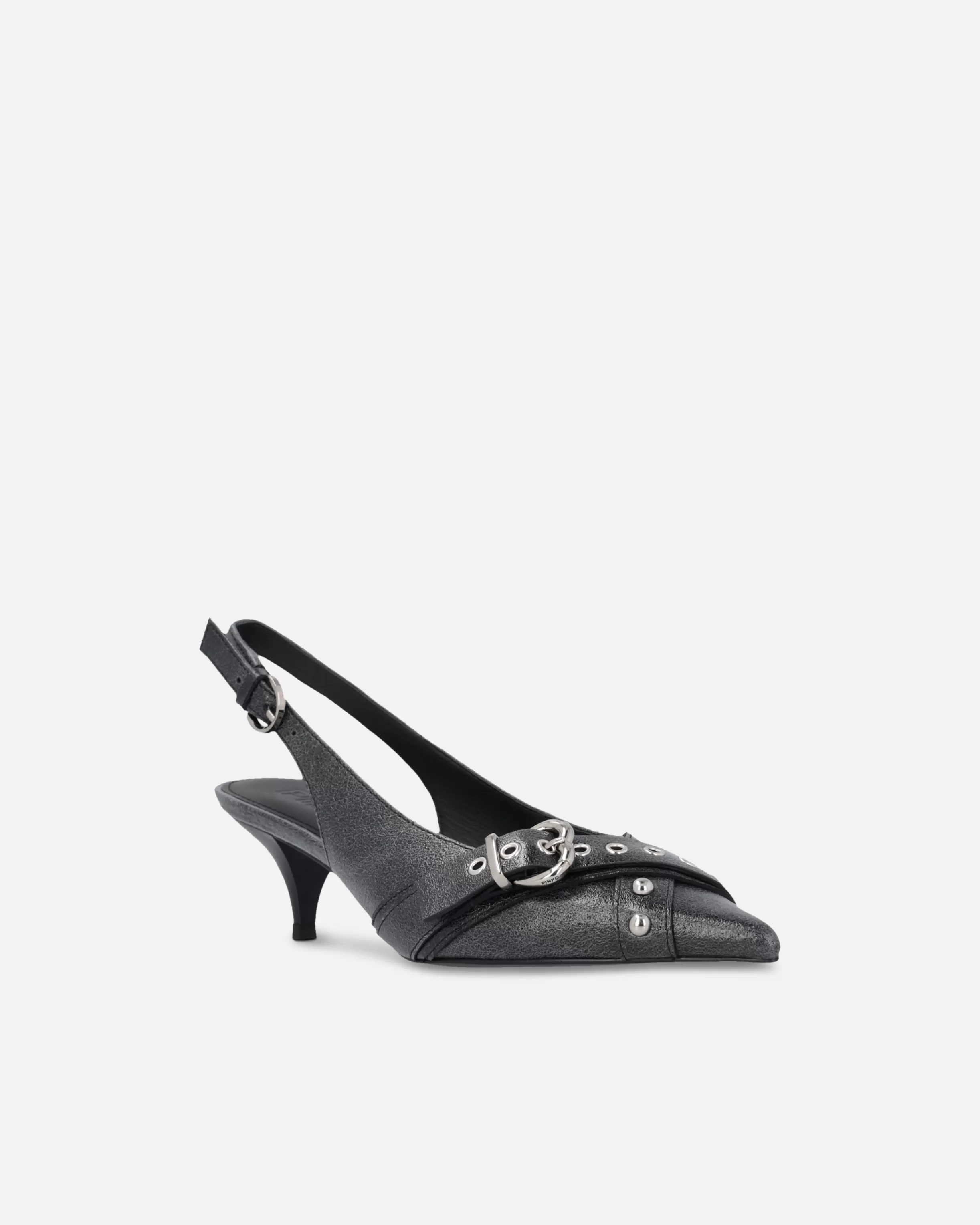 PINKO Heeled leather slingbacks with buckle