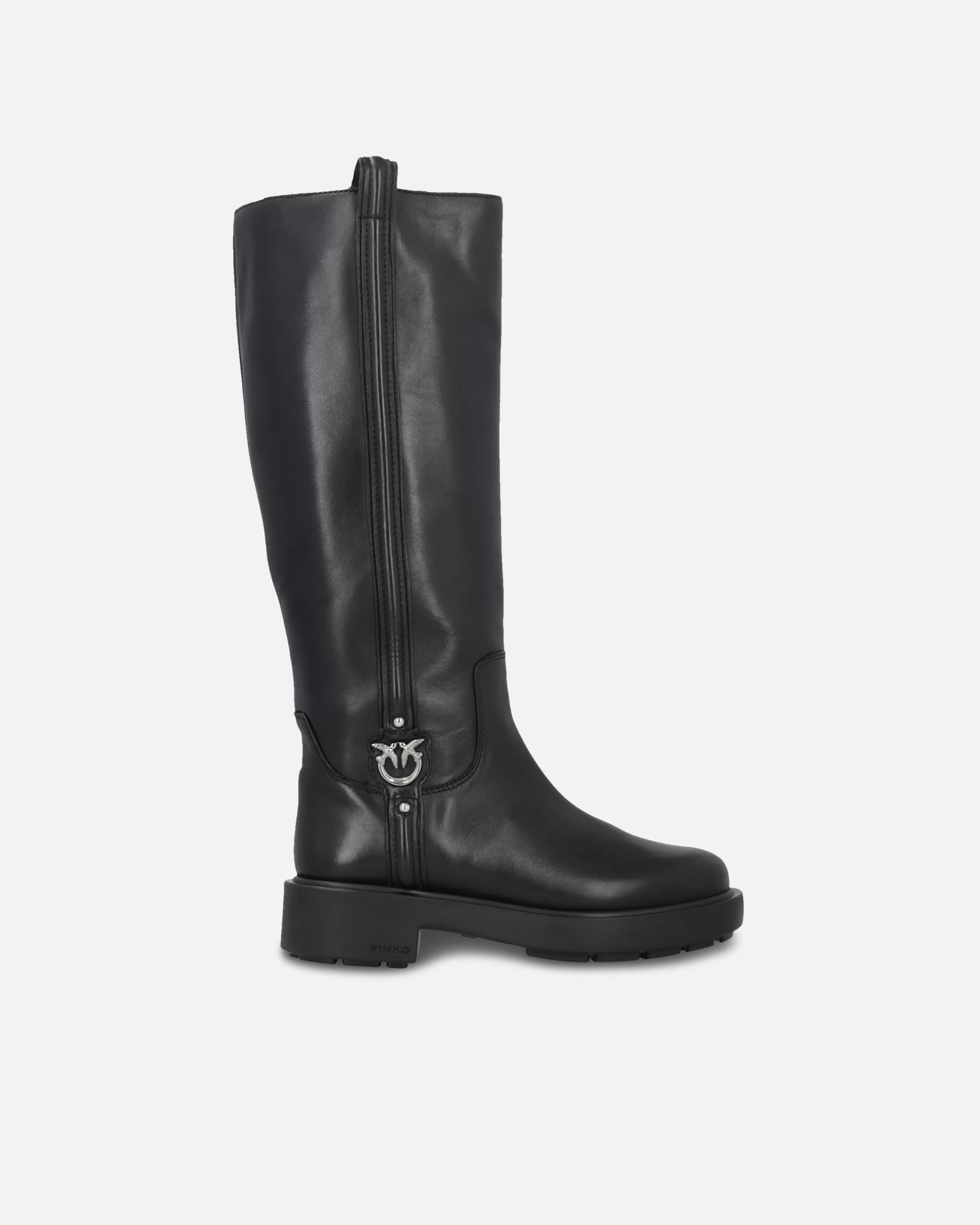 PINKO High leather boots with logo detail