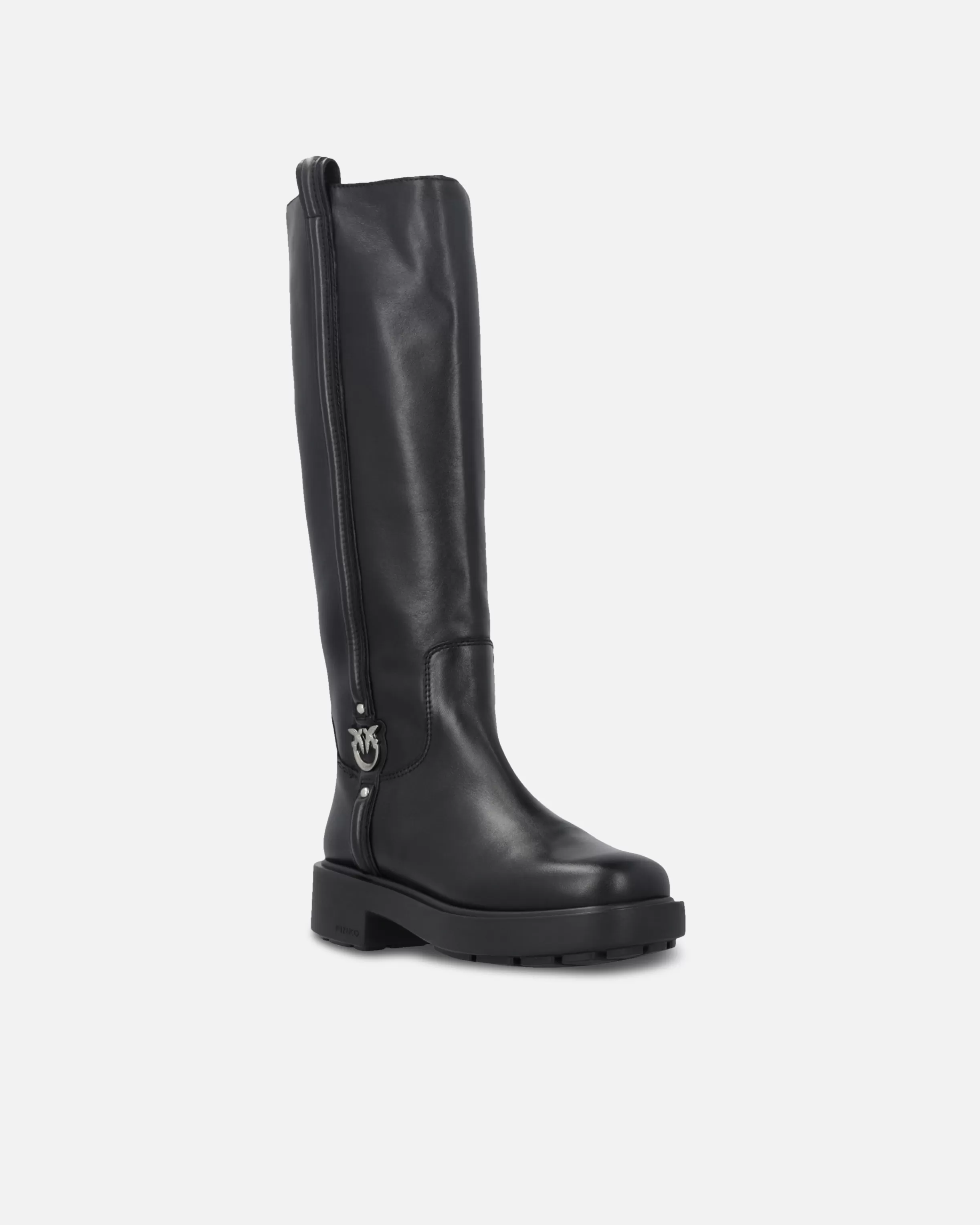 PINKO High leather boots with logo detail