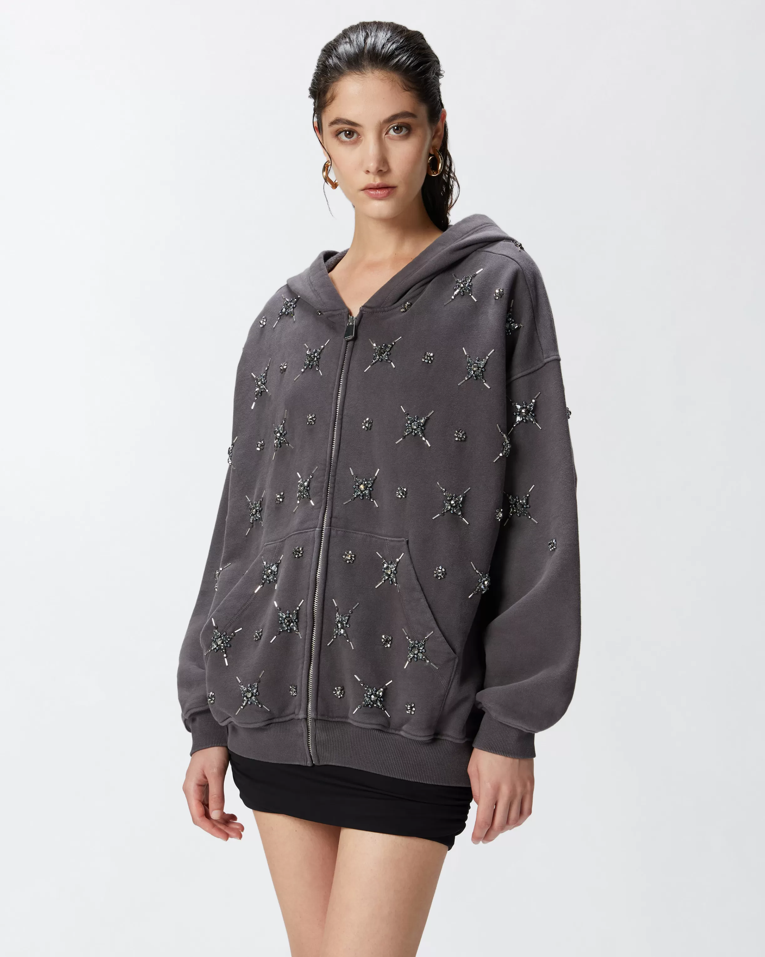 PINKO Hoodie with jewel embroidery